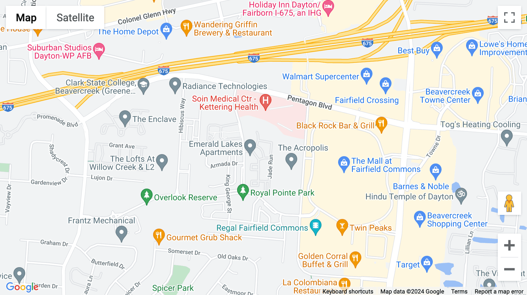 Click for interative map of 2661 Commons Boulevard, Beavercreek