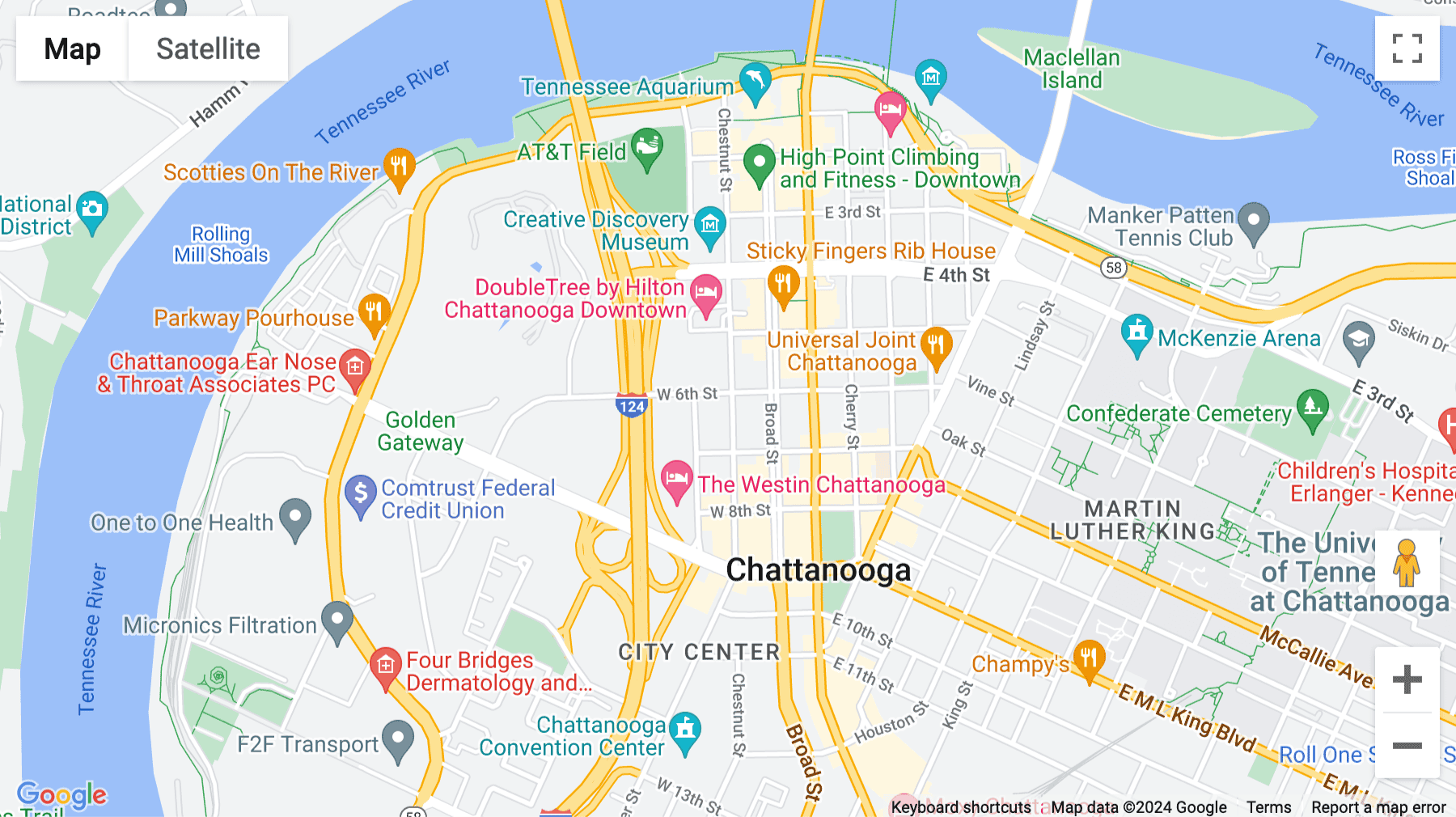 Click for interative map of 600 Republic Centre, 633 Chestnut Street, Chattanooga