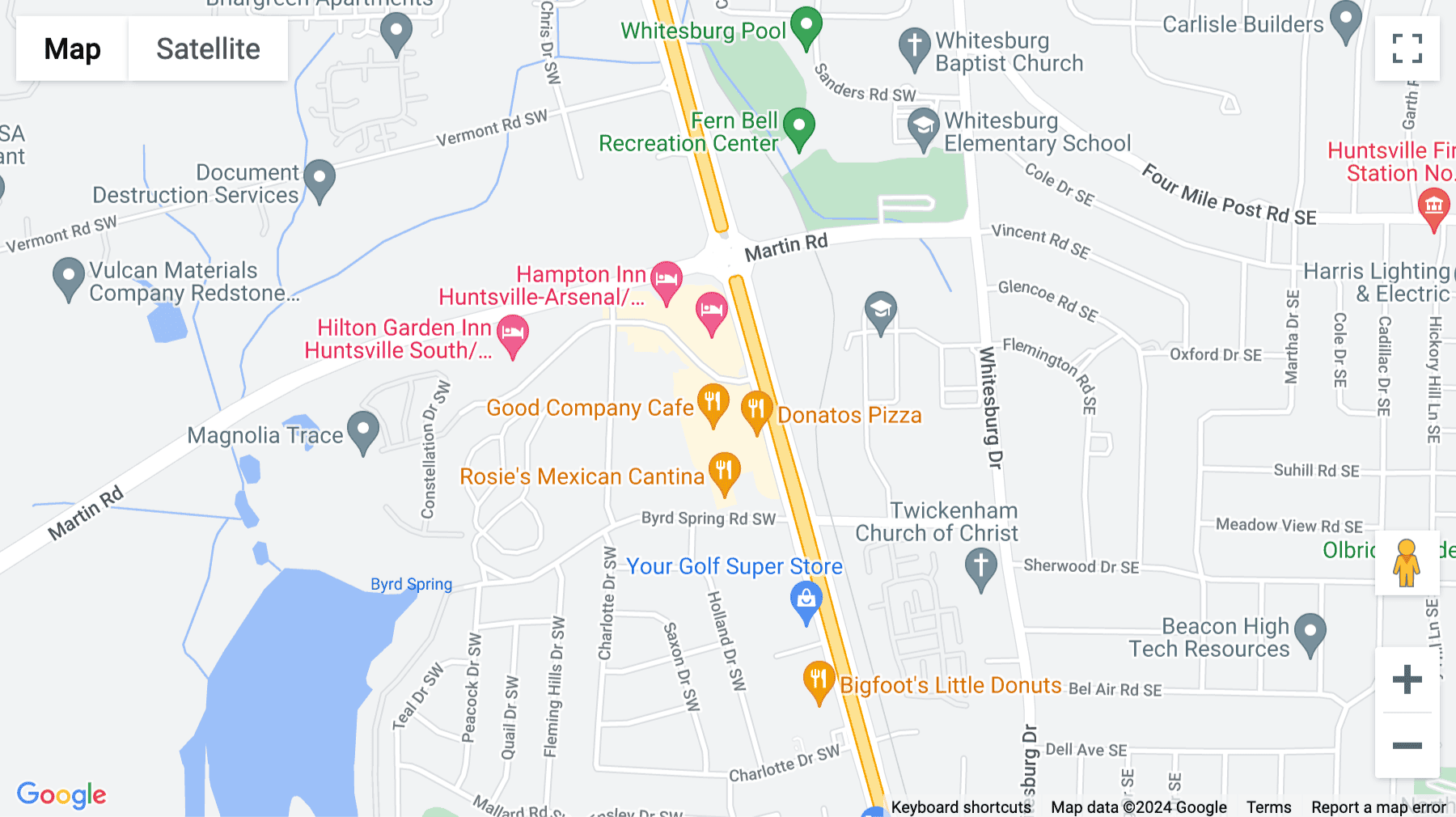 Click for interative map of 600 Boulevard South, Suite 104, Huntsville
