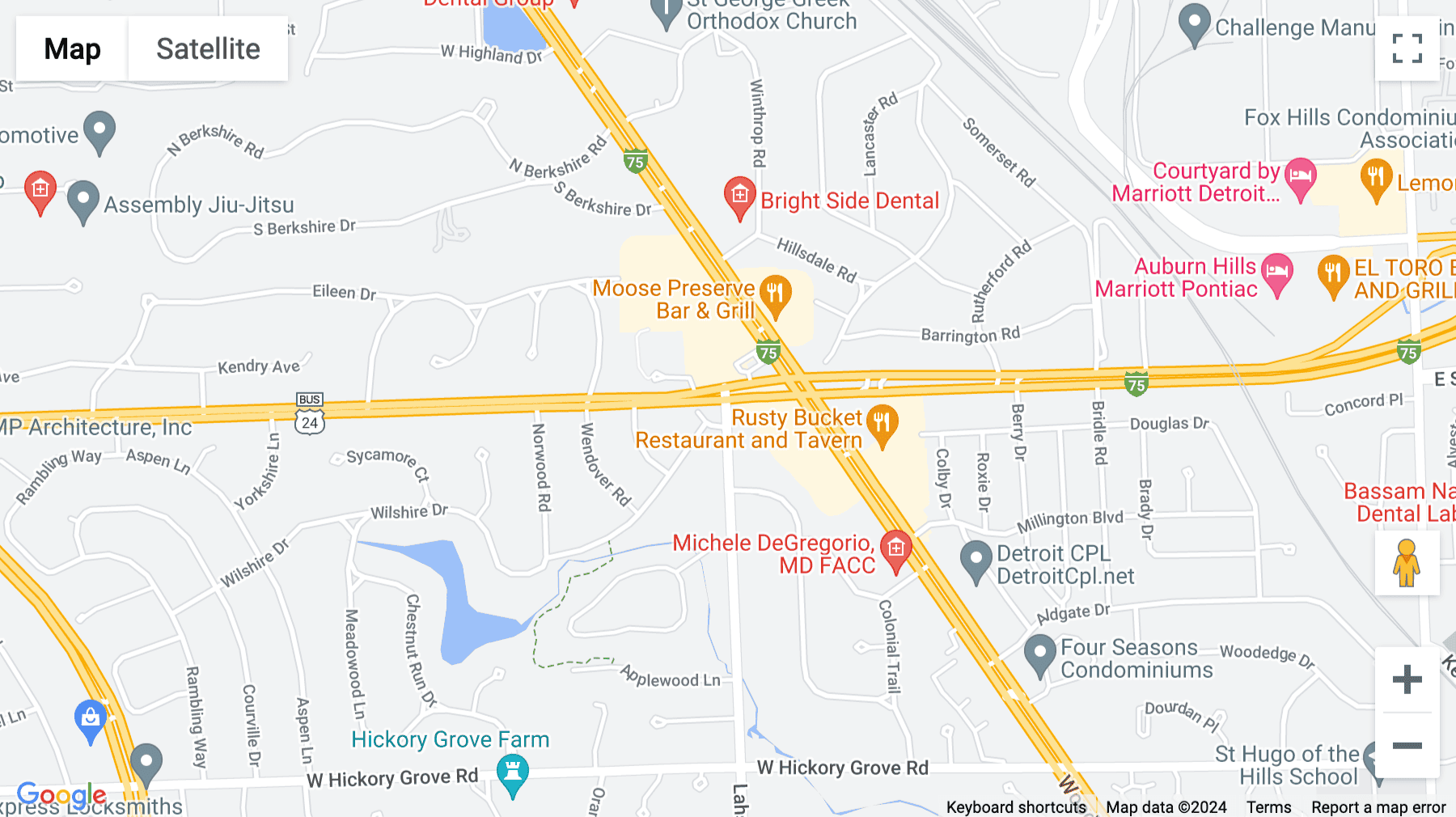 Click for interative map of 7 West Square Lake Road, Bloomfield Hills, Bloomfield Hills