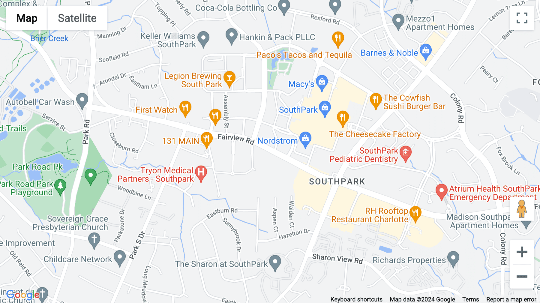 Click for interative map of 6201 Fairview Road, Suite 200, Charlotte