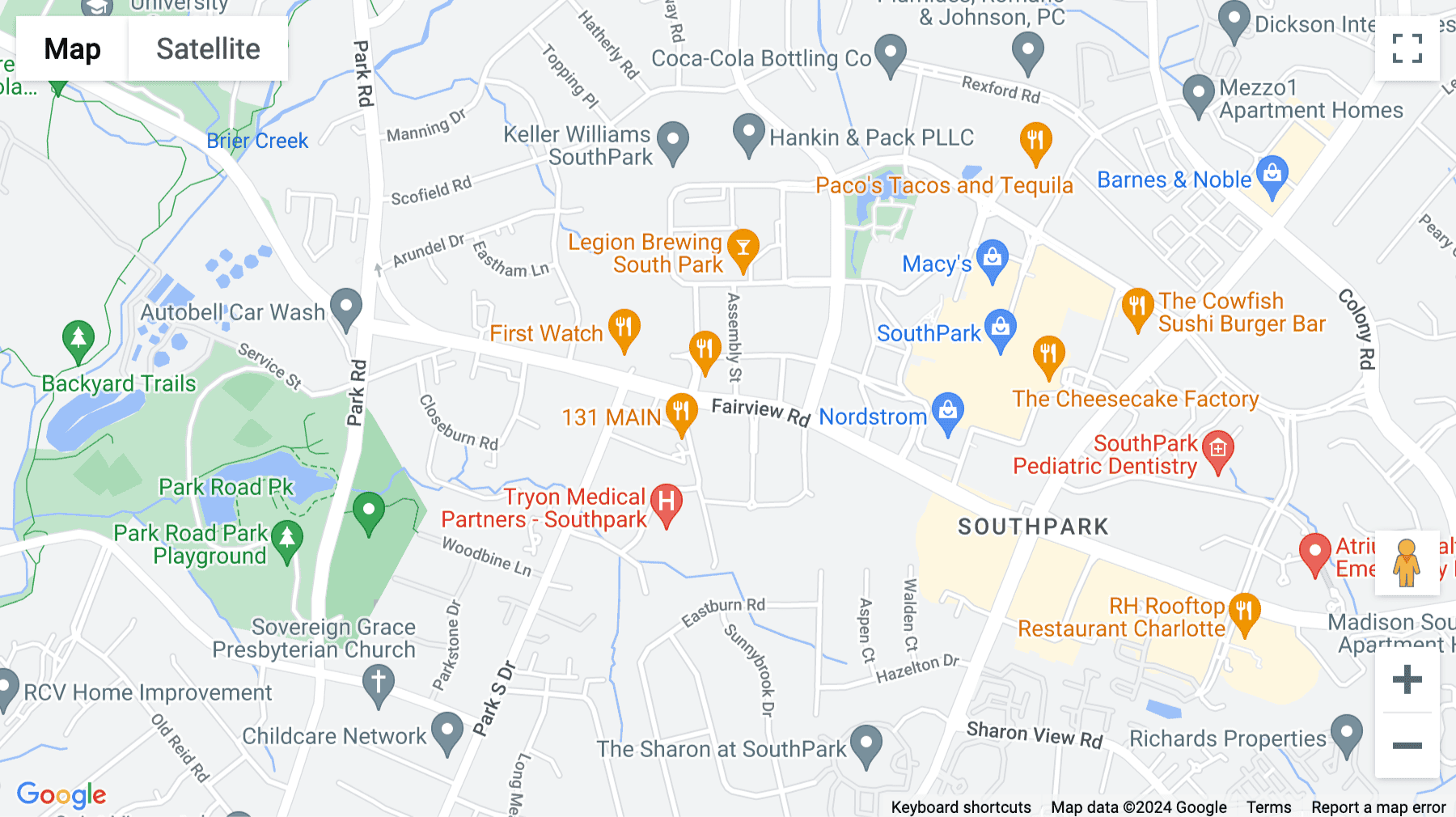 Click for interative map of 6000 Fairview Road, SouthPark Towers, 12th Floor, Fairview Center, Charlotte