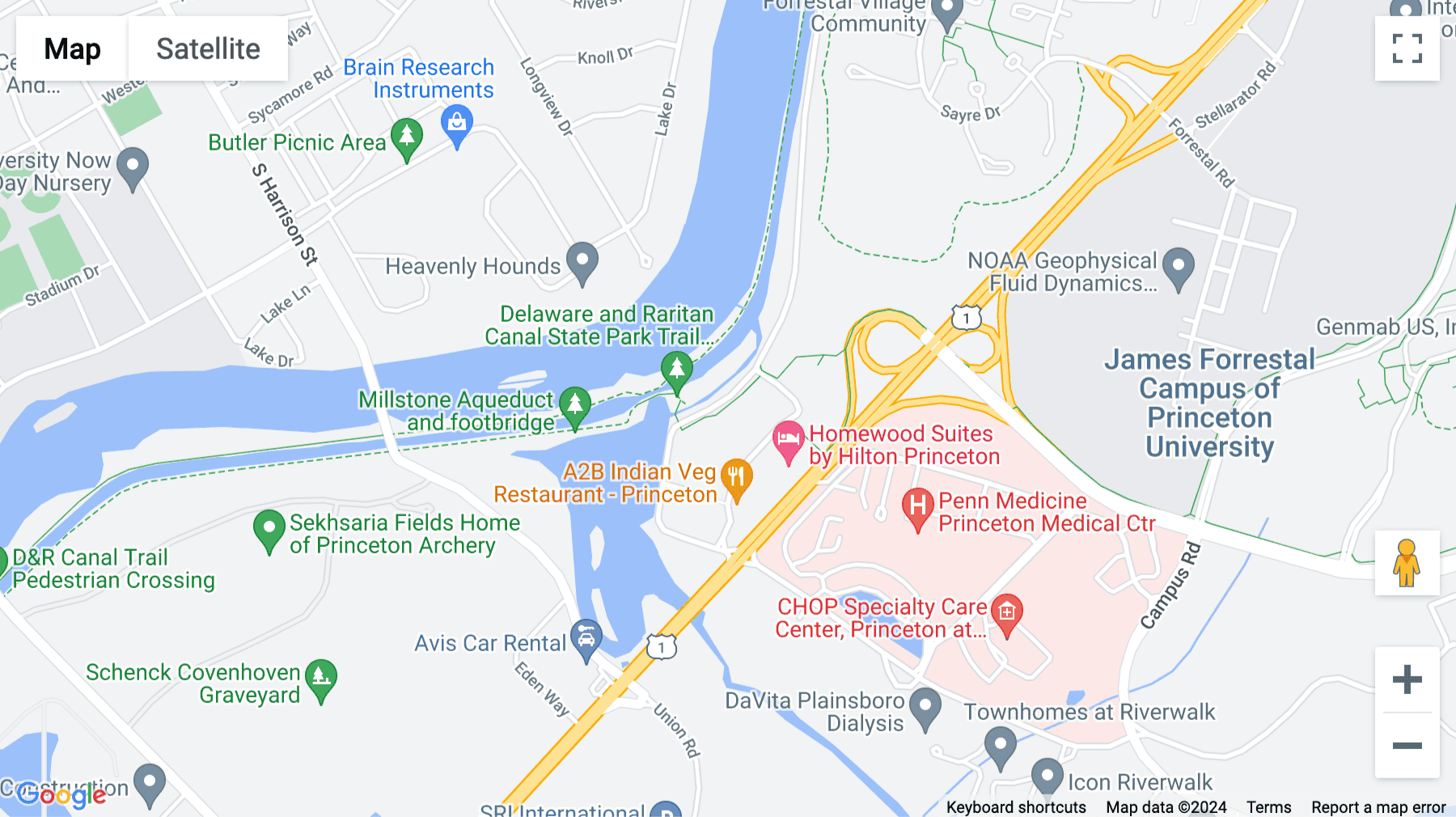 Click for interative map of 116 Village Boulevard, Princeton Forrestal Village, Suite 200, Princeton Center, Princeton