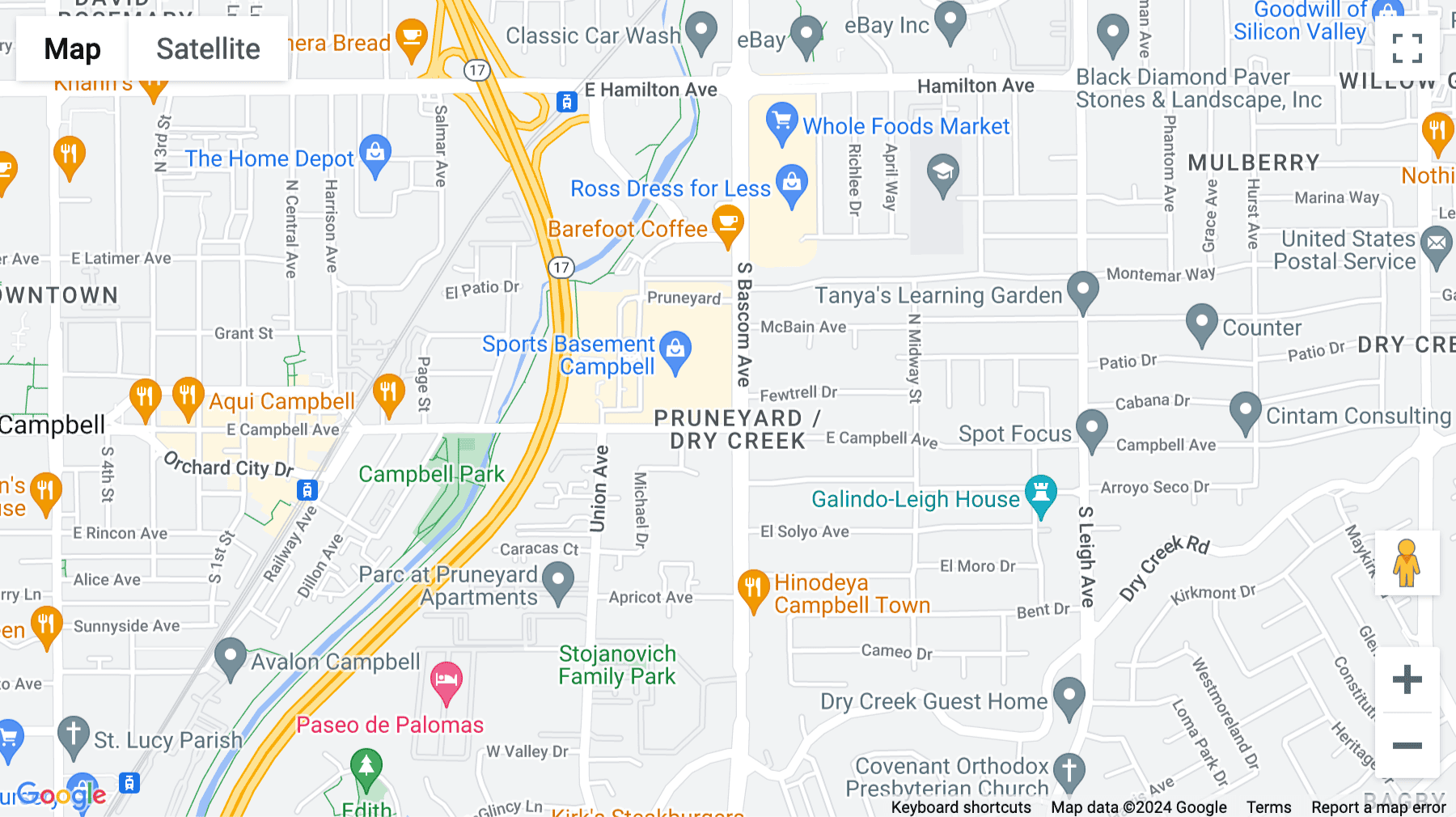 Click for interative map of 1999 S. Bascom Avenue, Pruneyard Center, Campbell