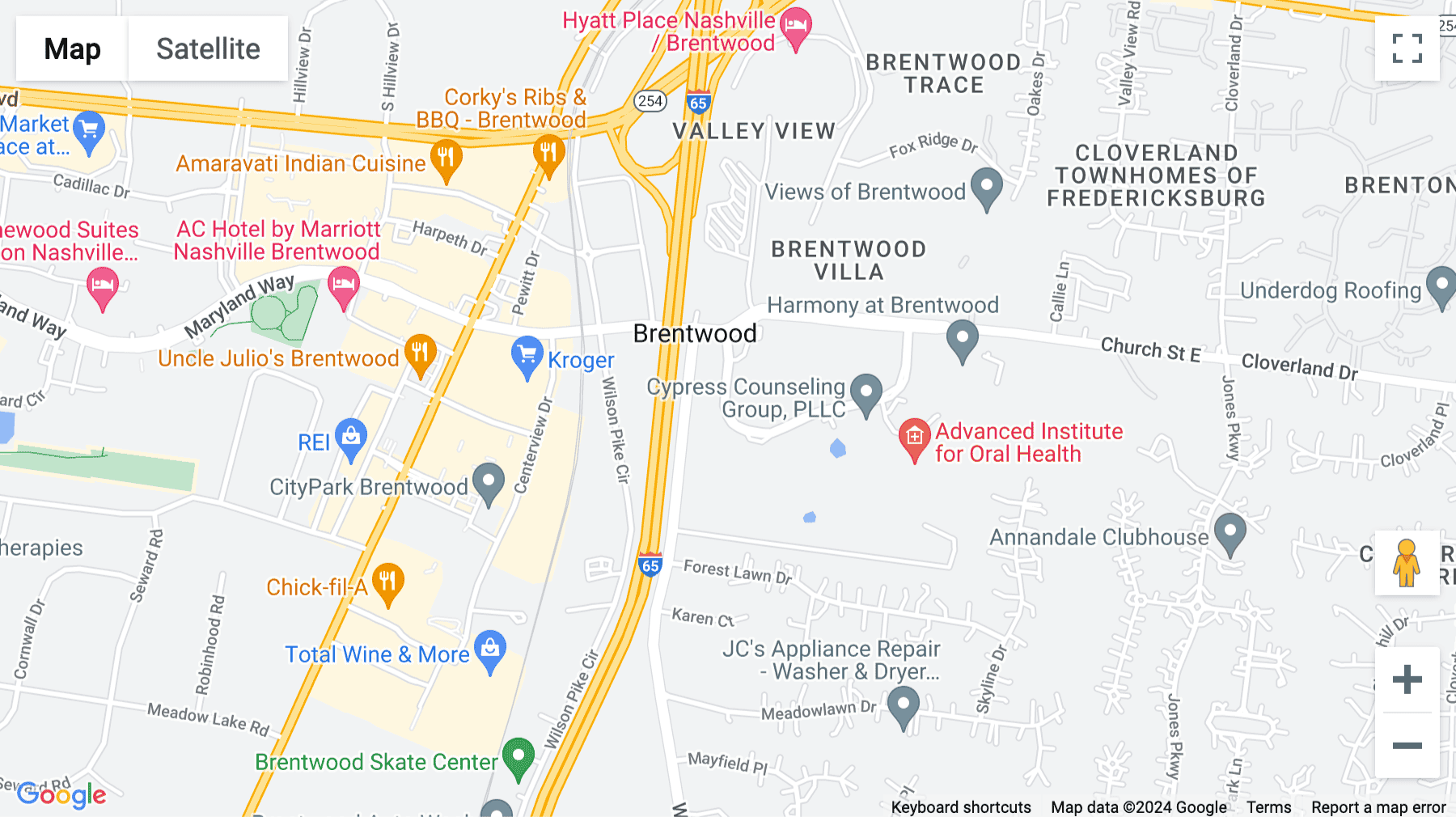 Click for interative map of 9005 Overlook Boulevard, Brentwood