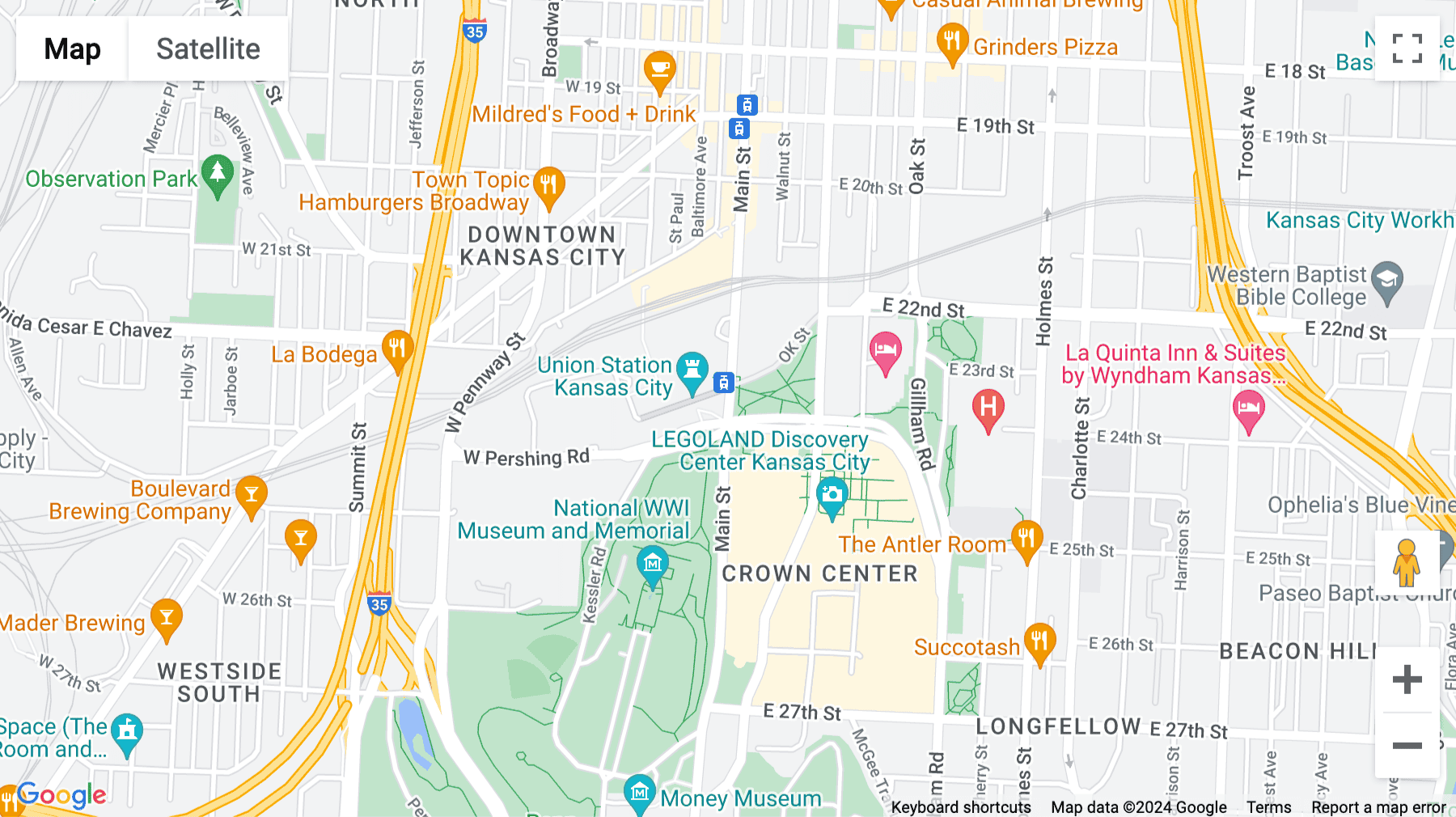 Click for interative map of 2300 Main Street, 2 Pershing Square, Suite 900, Crown Centre, Kansas City