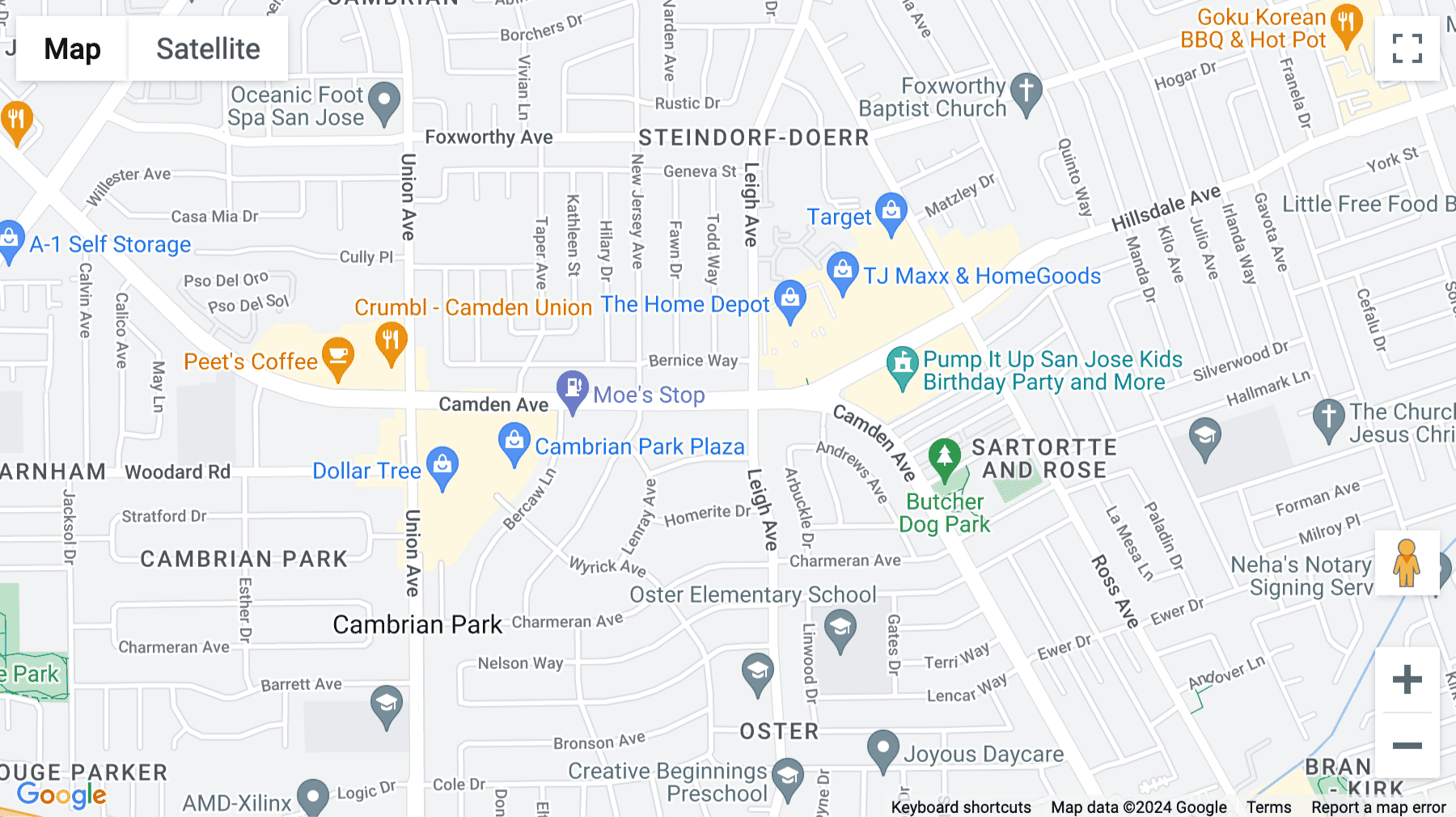 Click for interative map of 1900 Camden Avenue, San Jose