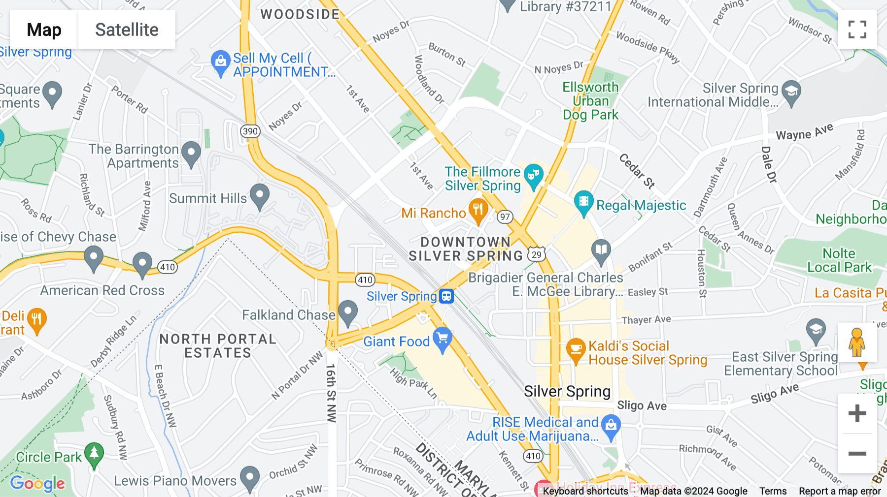 Click for interative map of 8403 Colesville Road, Suite 1100, Silver Spring, Silver Spring