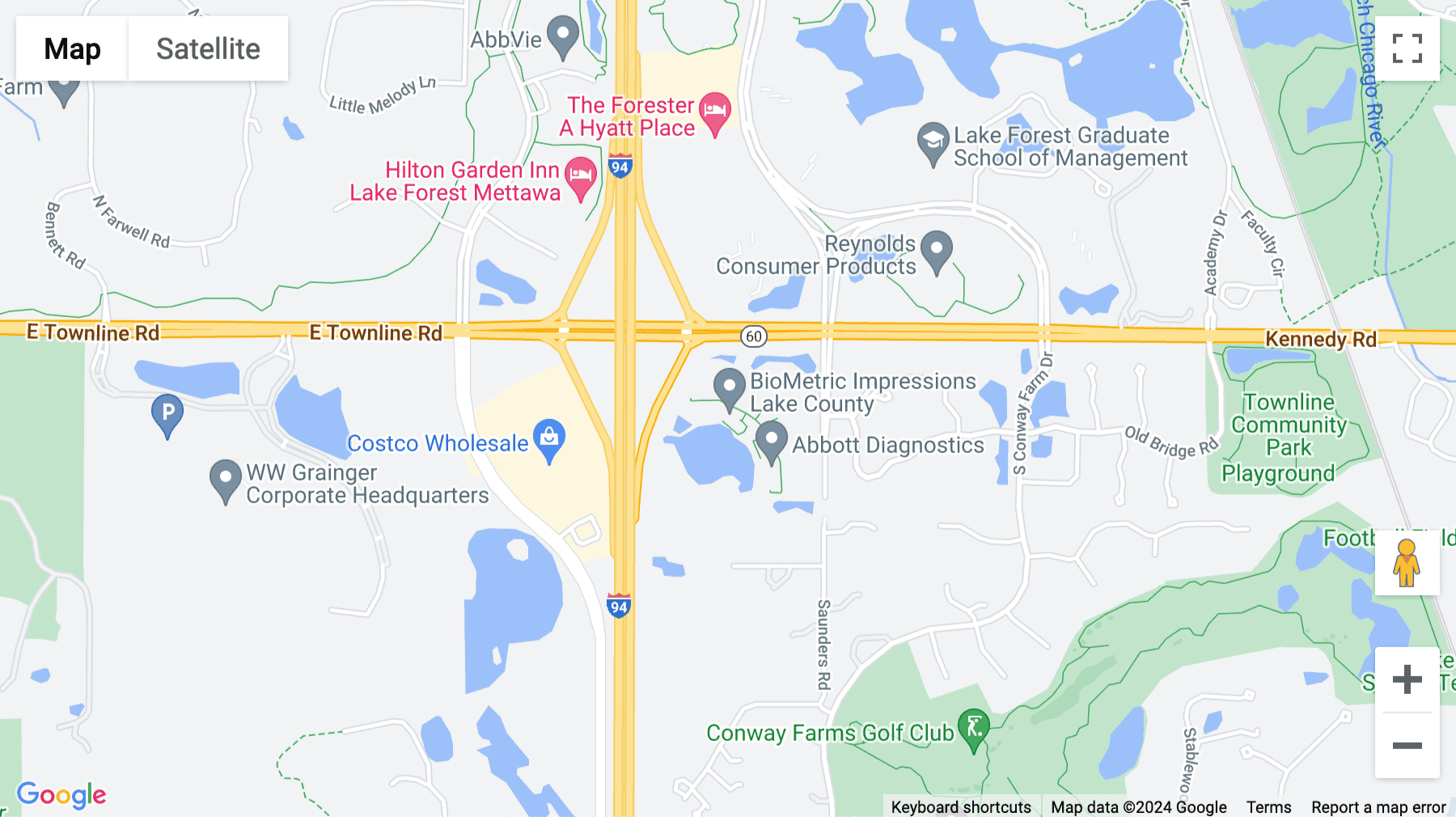 Click for interative map of 100 S. Saunders Road, Suite 150, Lake Forest