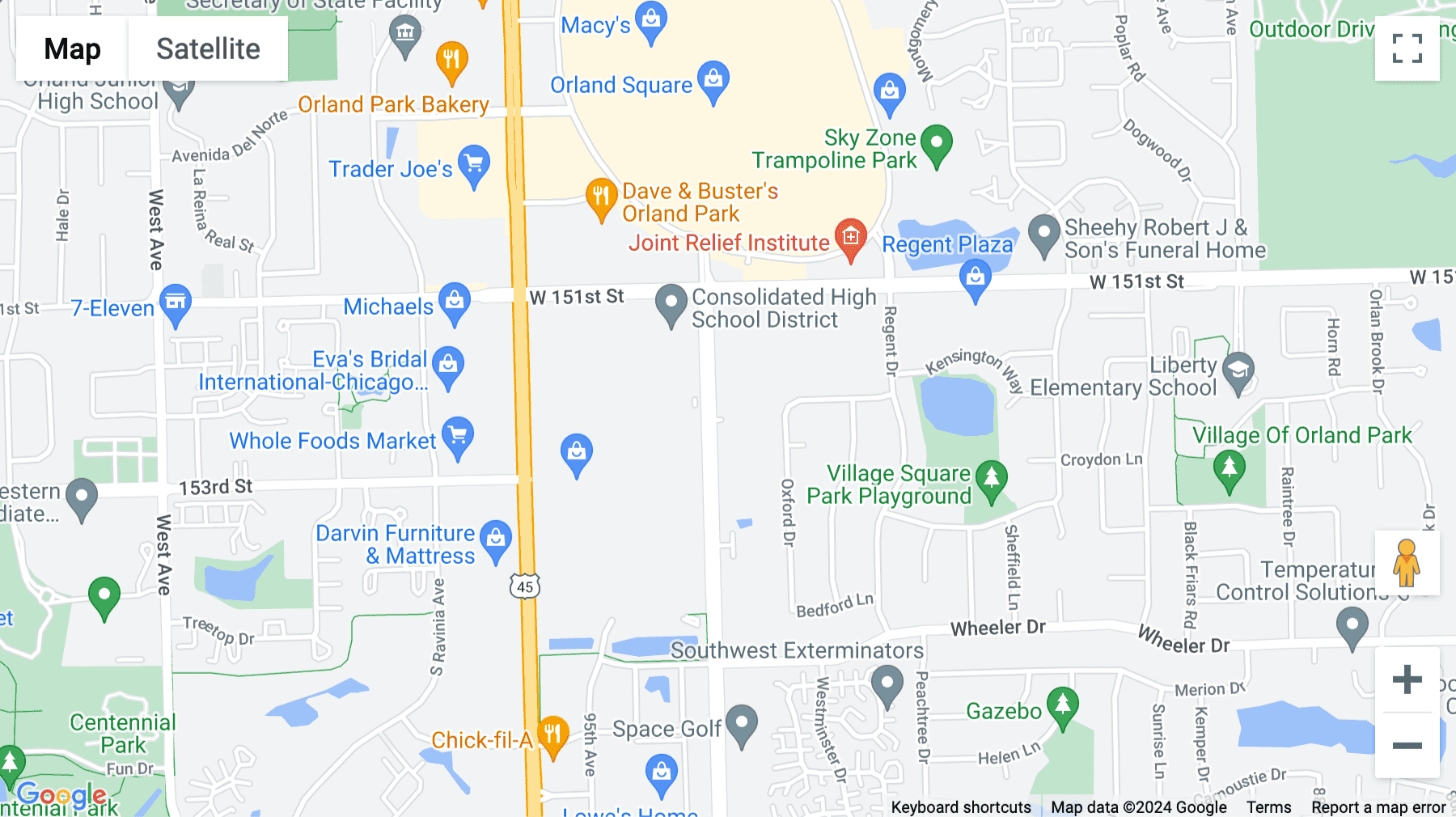 Click for interative map of 15255 South 94th Avenue, Suite 500, Orland Park