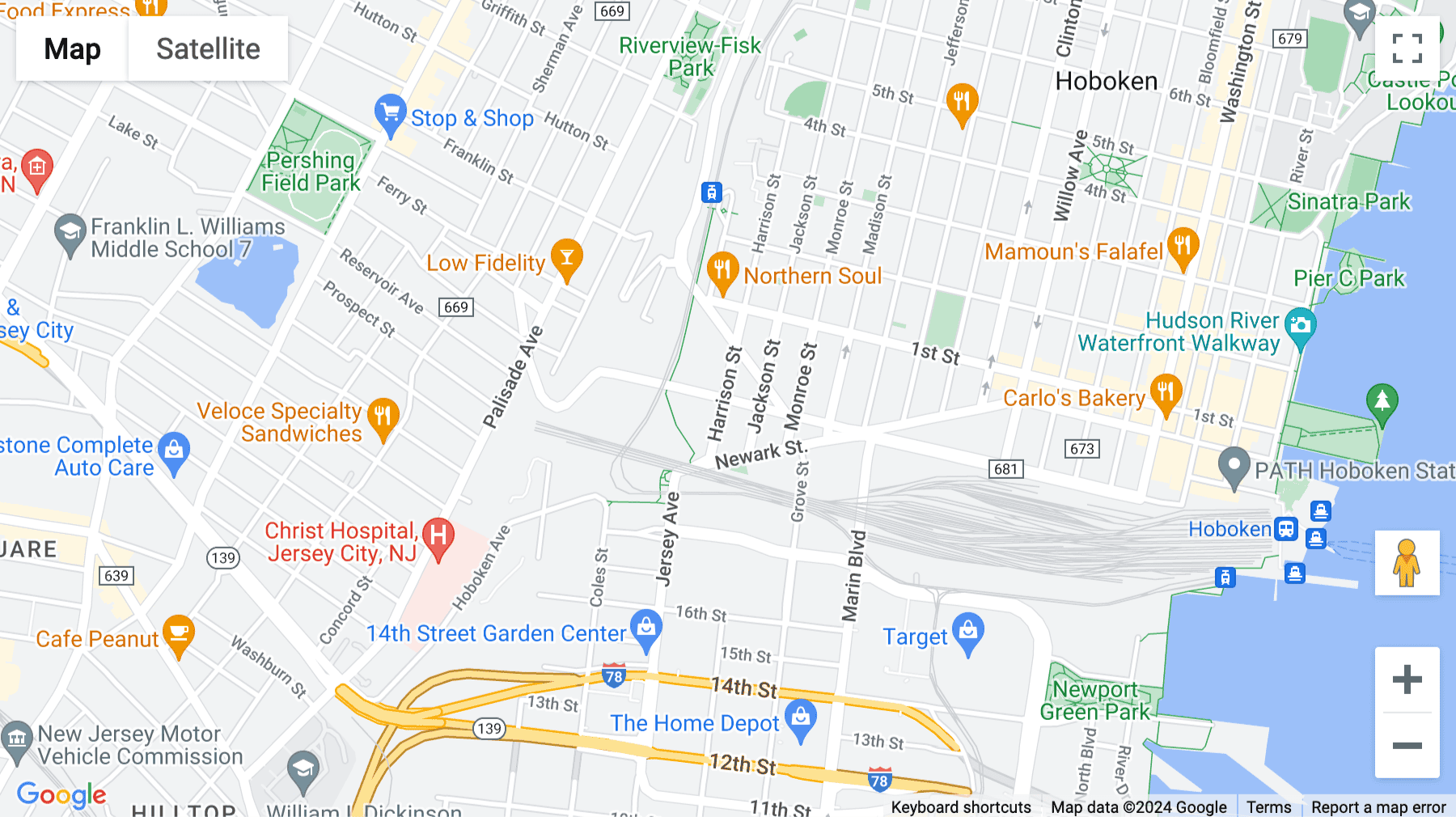 Click for interative map of 50 Harrison Street, Suite PH 401, Hoboken, New Jersey, Hoboken