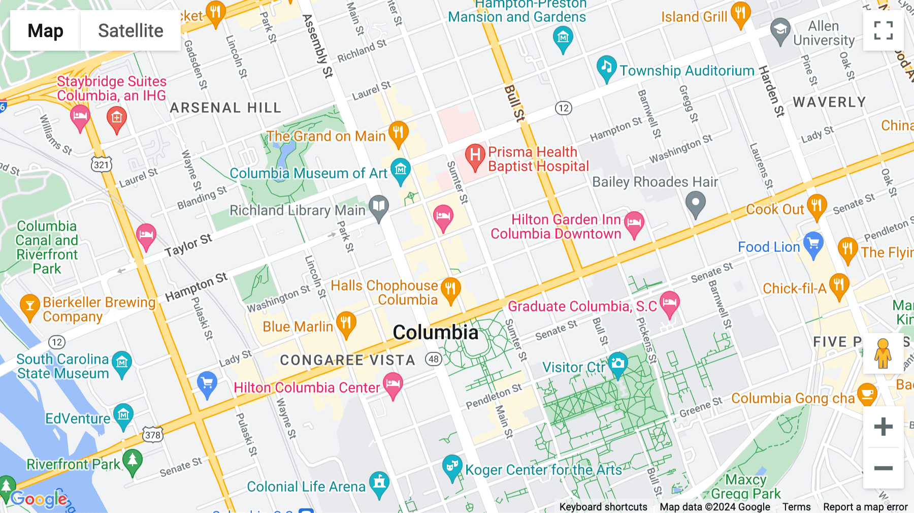 Click for interative map of 1320 Main Street, Suite 300, Columbia