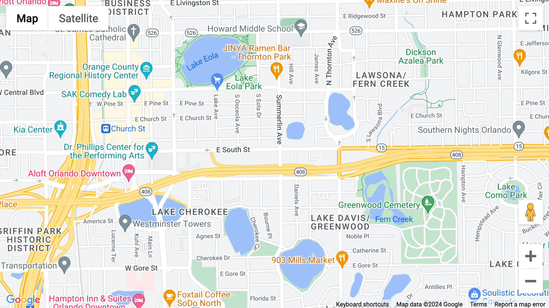 Click for interative map of 618 E. South Street, Suite 500, Orlando, Florida, Orlando