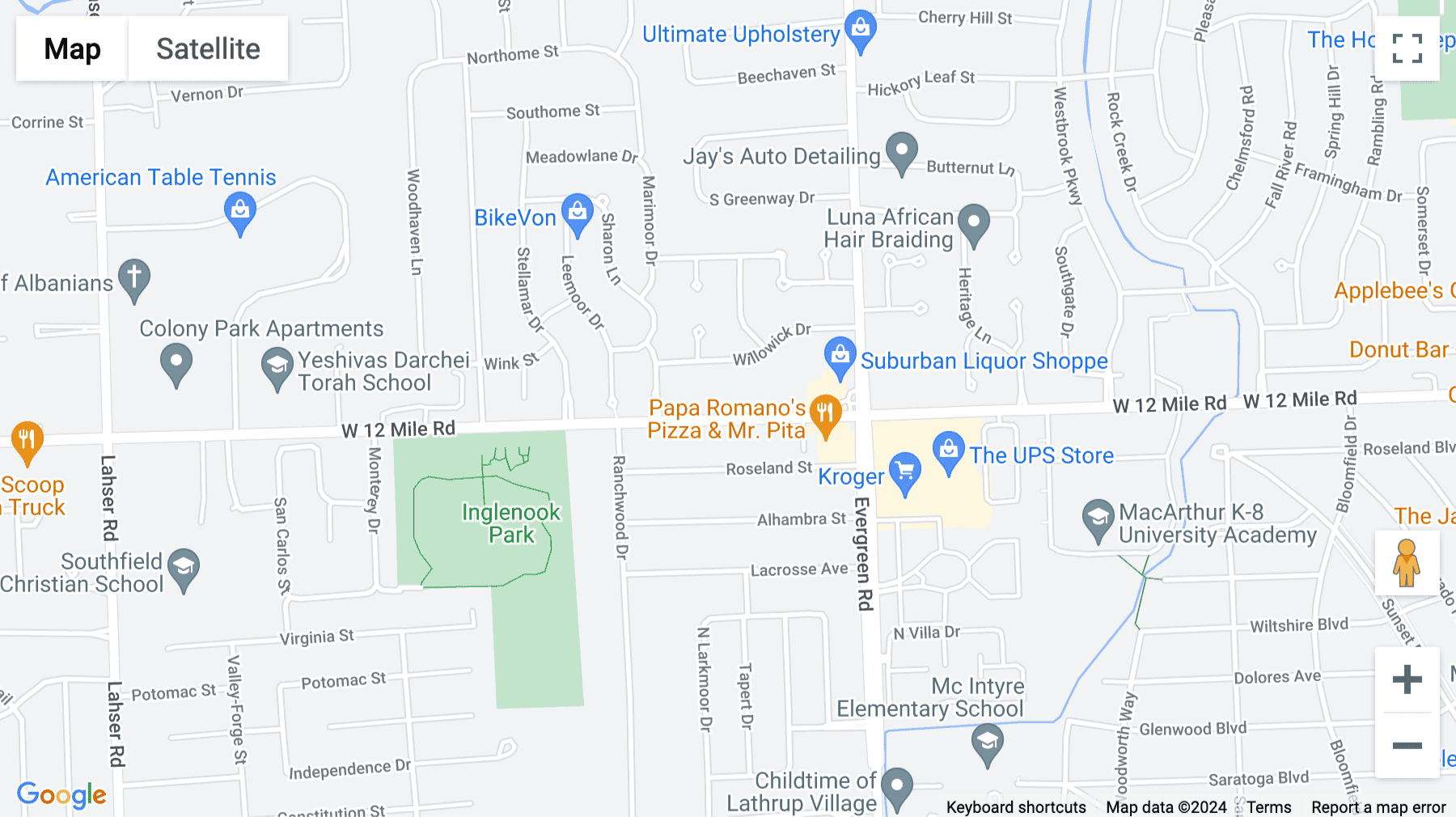 Click for interative map of 20300 West Twelve Mile Road, Suite 101, Southfield, Michigan, Southfield