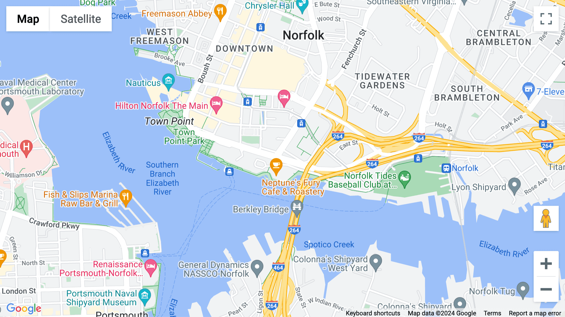 Click for interative map of 999 Waterside Drive, Suite 515, Norfolk, Virginia, Norfolk