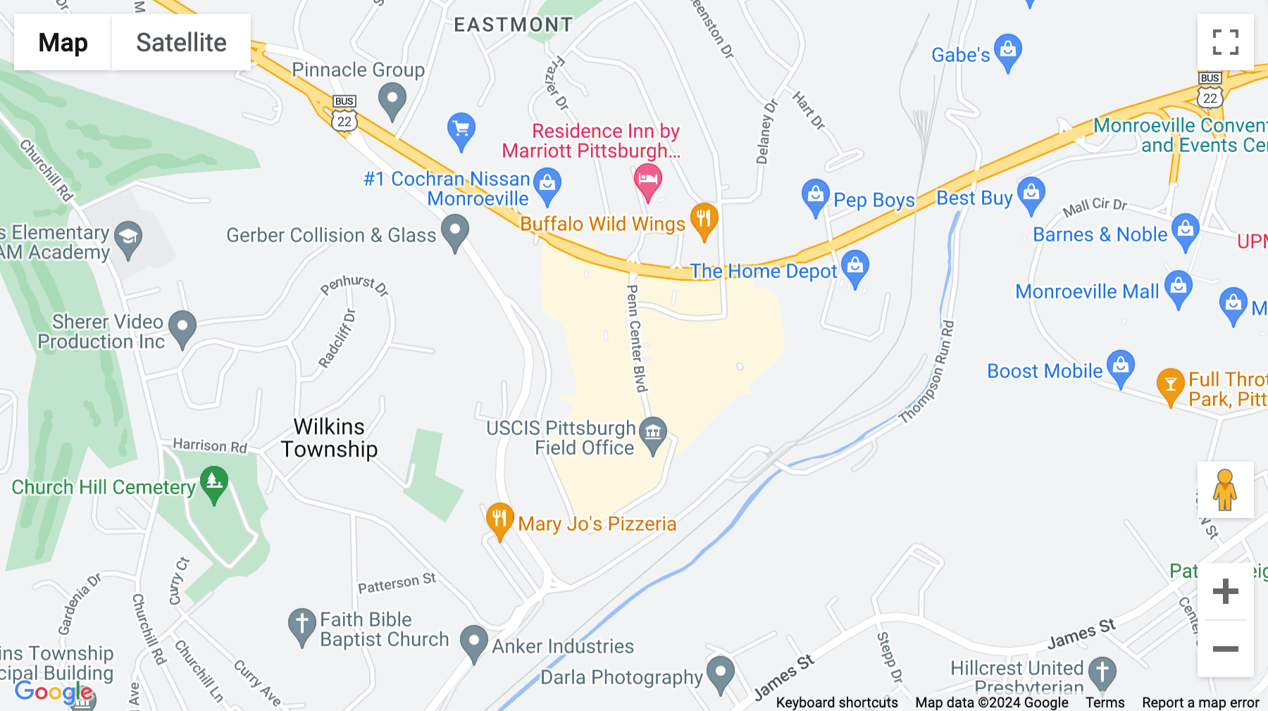 Click for interative map of 201 Penn Center Boulevard, Suite 400, Pittsburgh, Pennsylvania, Pittsburgh