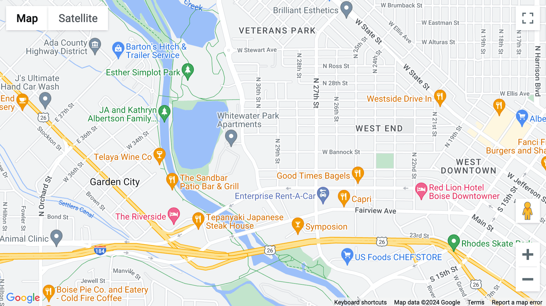 Click for interative map of Boise Downtown, 950 Bannock Street, Suite 1100, Boise