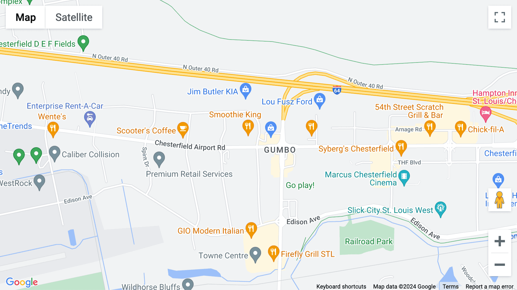 Click for interative map of St. Louis-Chesterfield, 100 Chesterfield Business Parkway, 2nd Floor, Chesterfield, Chesterfield