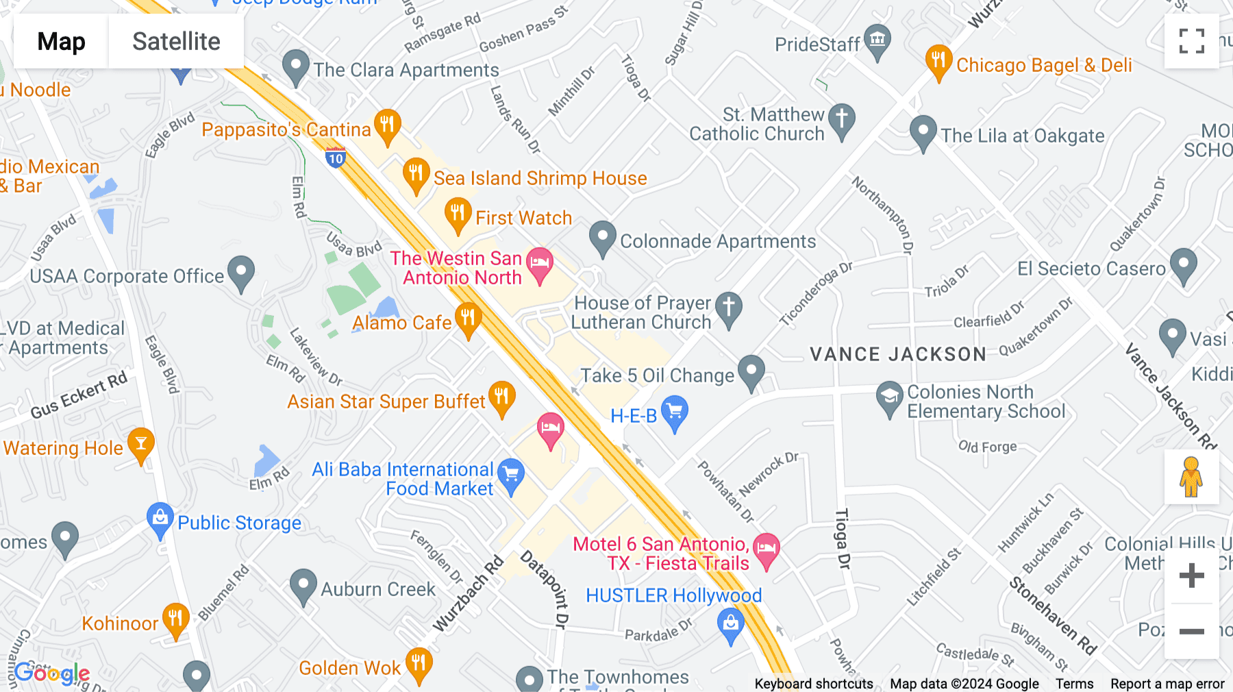 Click for interative map of 9901 I.H. 10 West, Suite 800, San Antonio, Texas, San Antonio