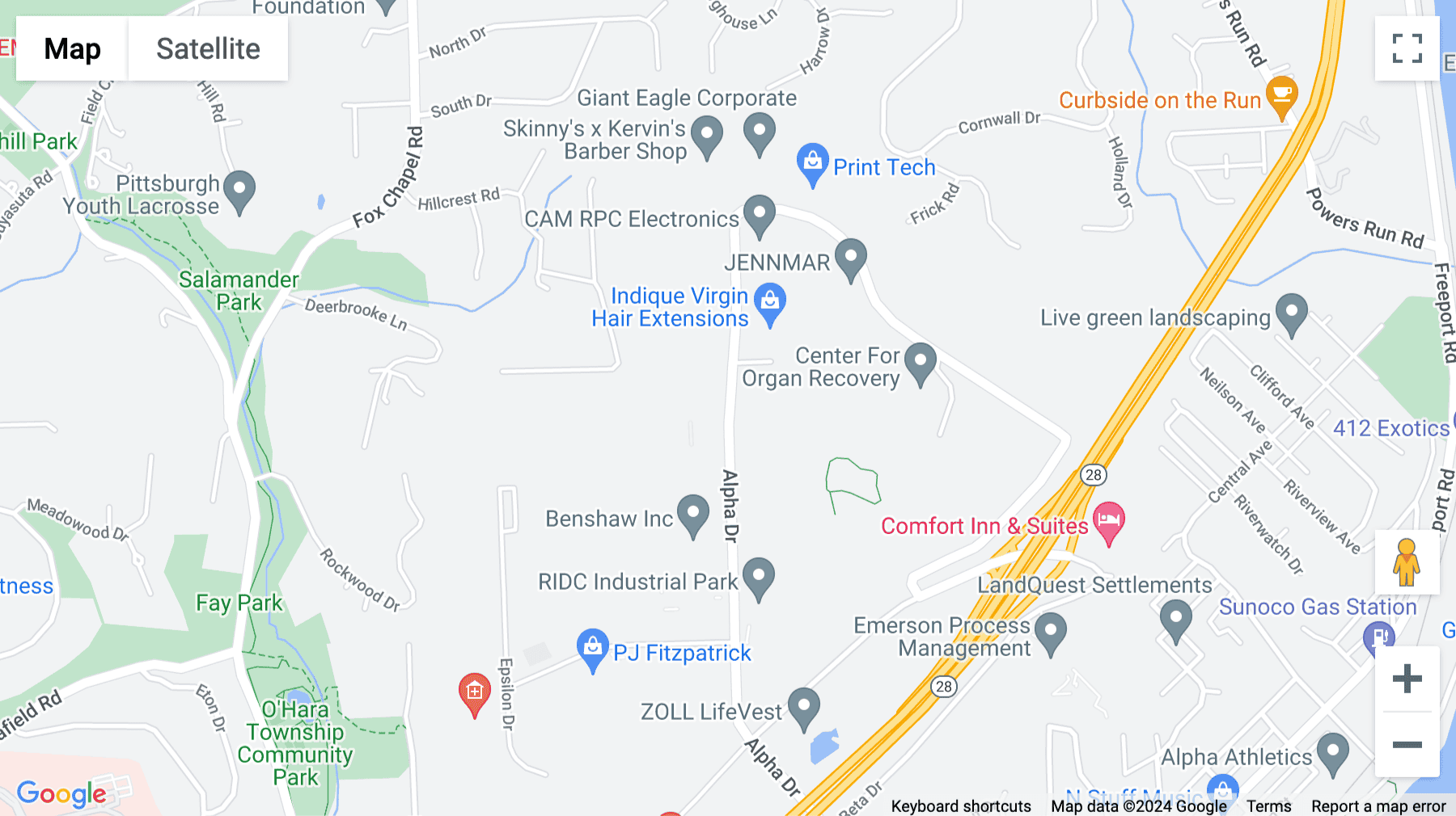 Click for interative map of 634 Alpha Drive, Pittsburgh, Pennsylvania, Pittsburgh