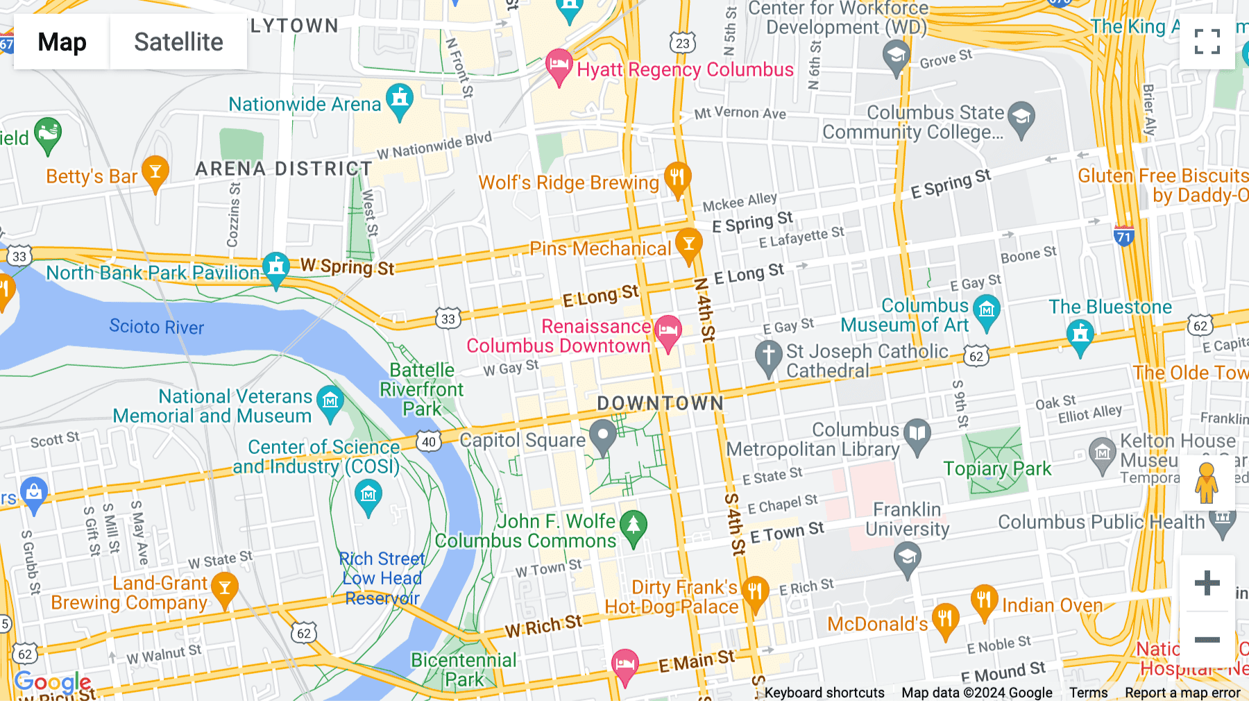 Click for interative map of 35 East Gay Street, The Charles Schwab Building, Columbus