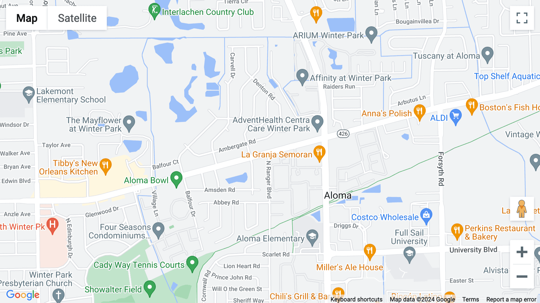 Click for interative map of 3001 Aloma Avenue, Aloma Executive Centre, Winter Park, Florida, Winter Park