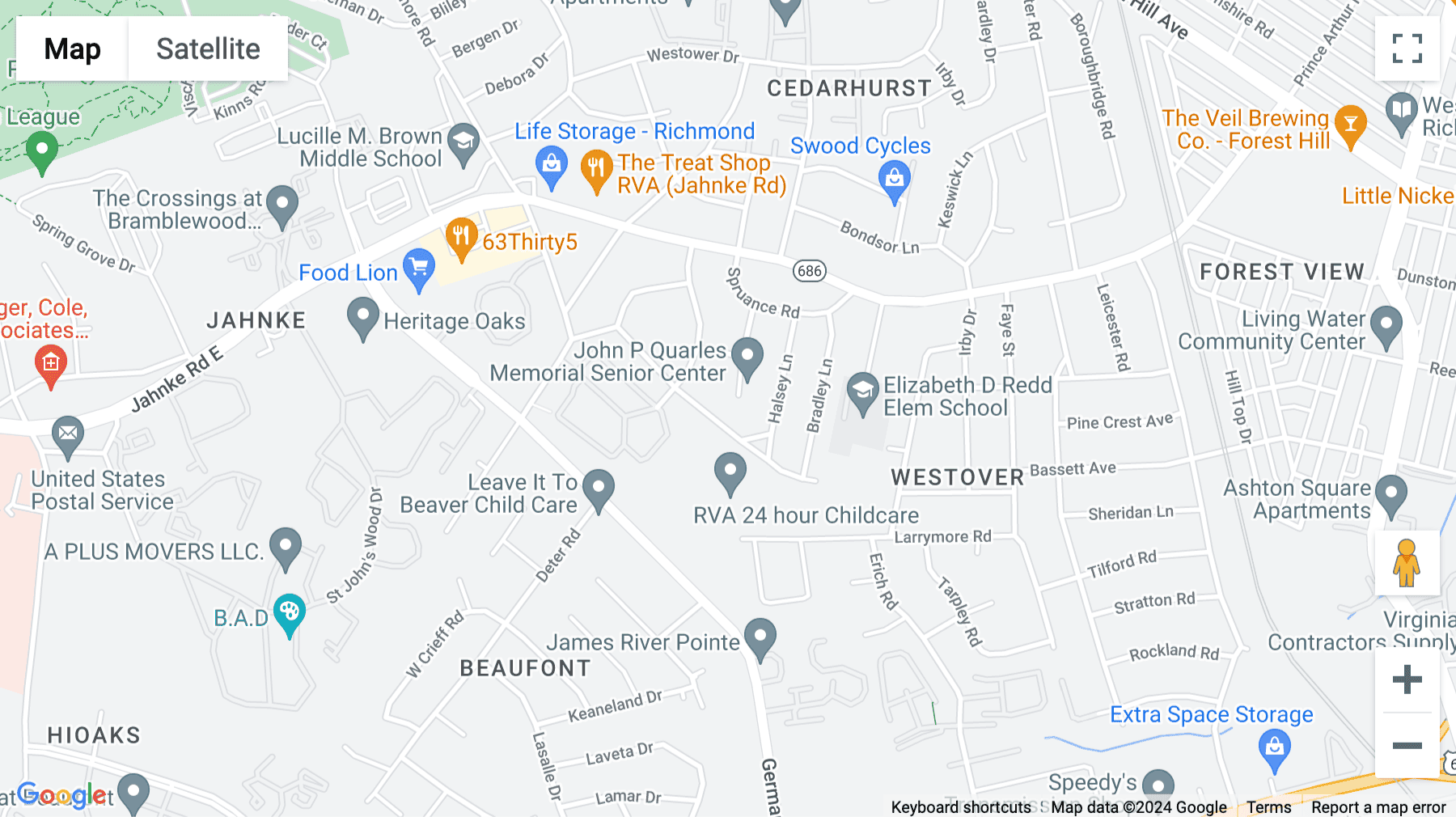 Click for interative map of 7400 Beaufont Springs Drive, Suite 300, Richmond, Virginia, Richmond