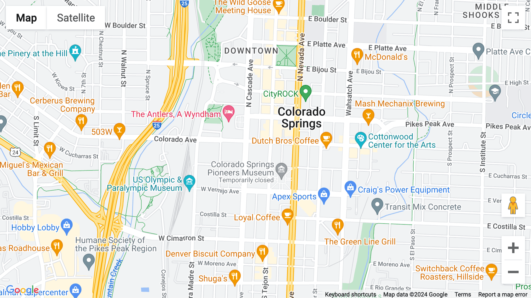 Click for interative map of 102 South Tejon Street, 11th Floor, Colorado Springs