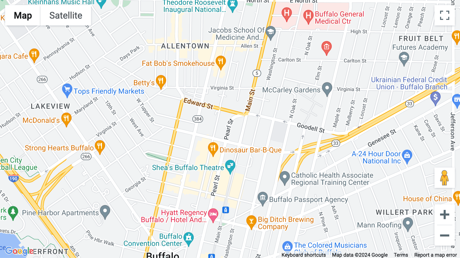 Click for interative map of 70 Niagara Street, Buffalo, New York State, Buffalo