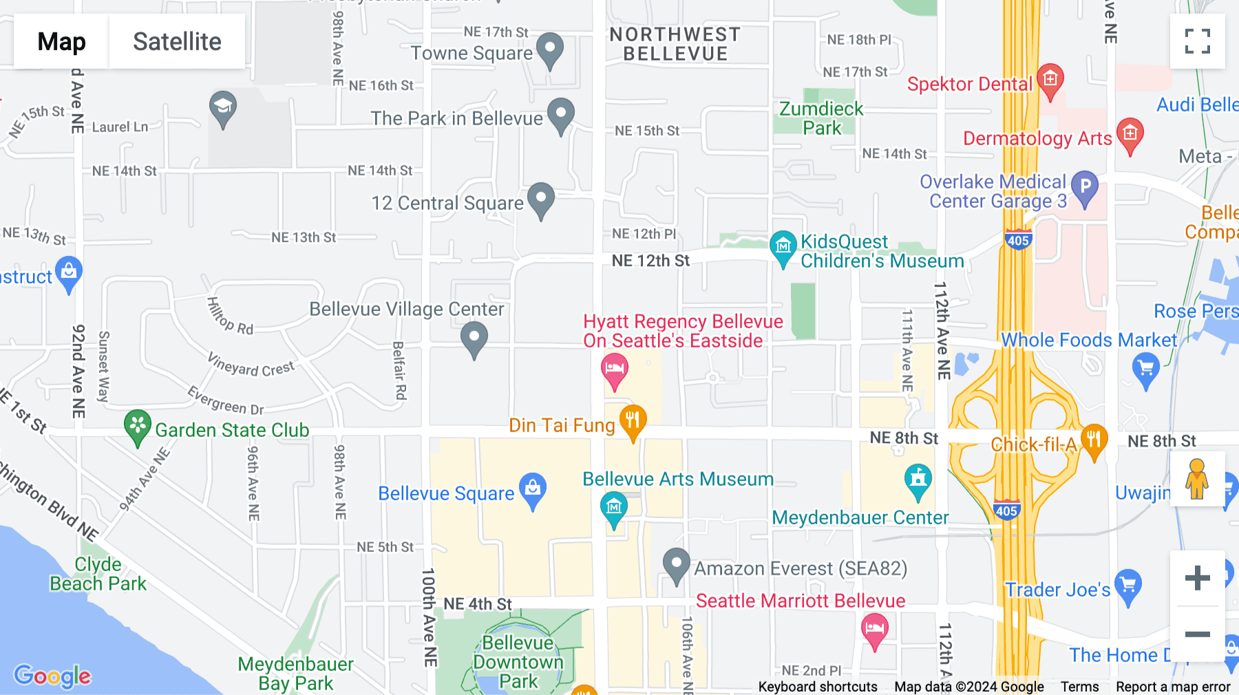 Click for interative map of 10900 North East 4th Street, Suite 2300, Skyline Tower, Bellevue