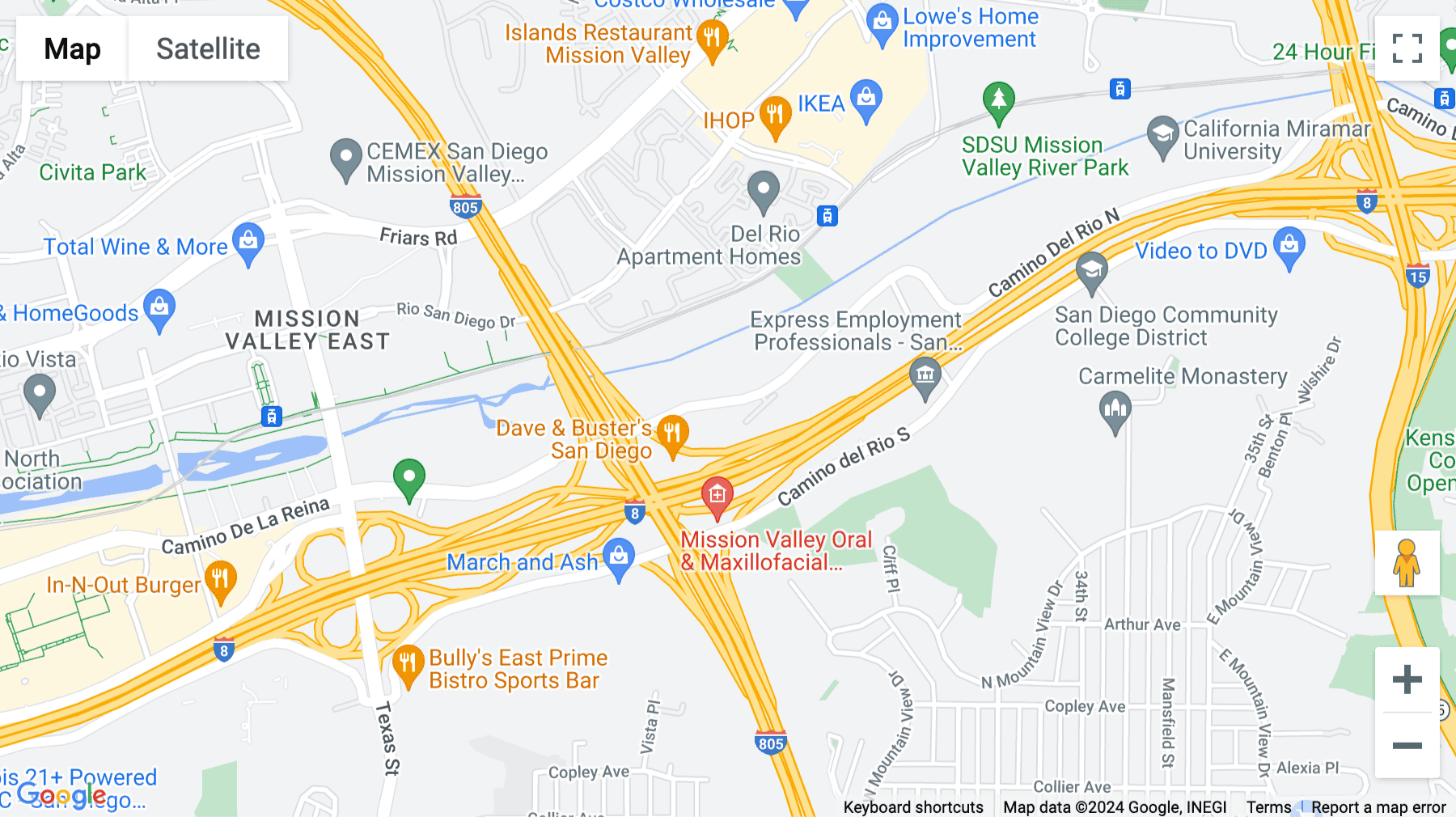 Click for interative map of 3111 Camino Del Rio North, Mission Valley, Suite 400, San Diego, California, San Diego