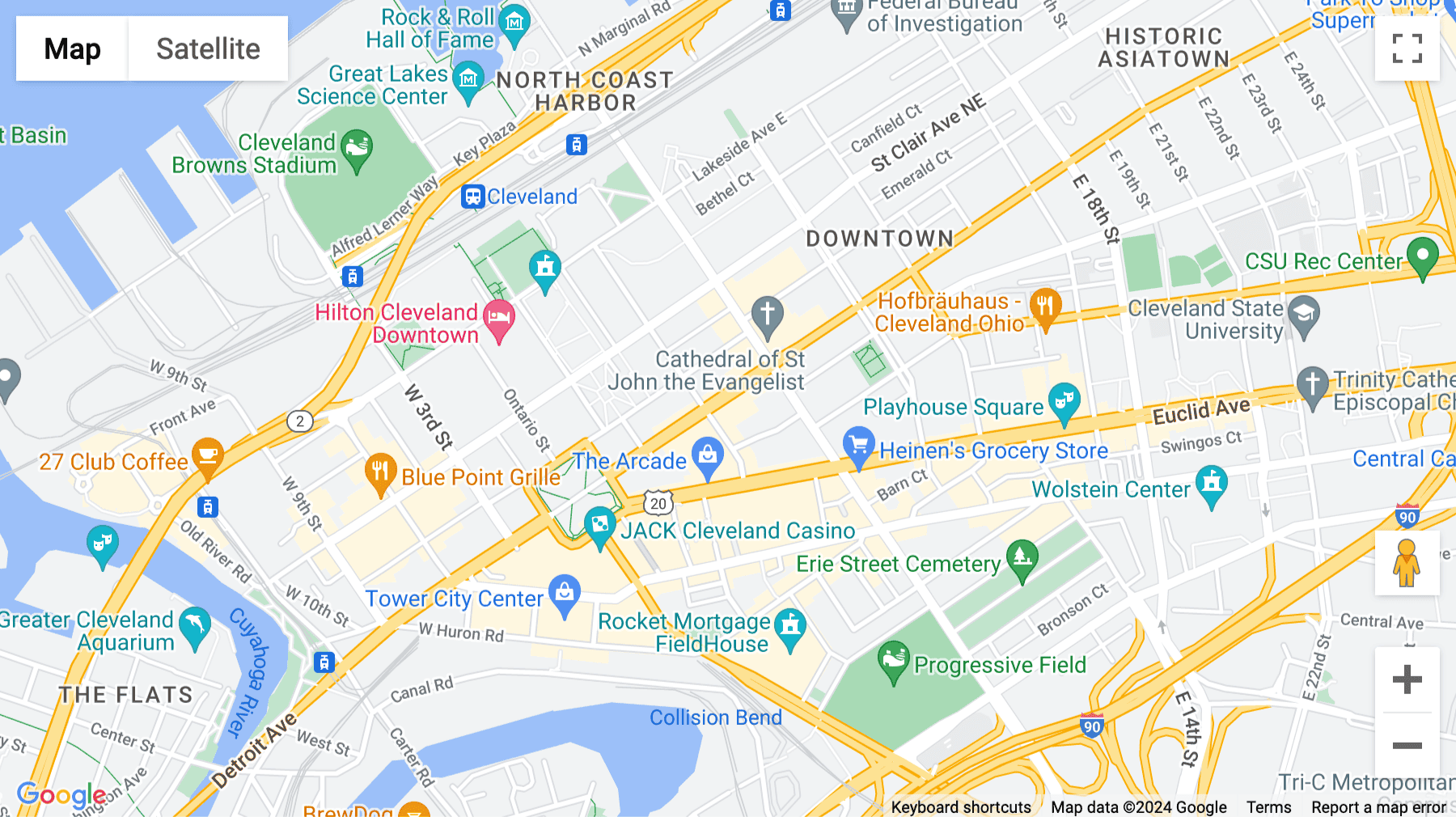 Click for interative map of 600 Superior Avenue East, Suite 1300, Bank One Centre, Cleveland