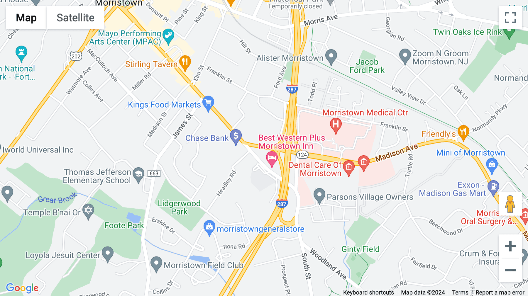 Click for interative map of 55 Madison Avenue, Suite 400, Morristown Centre, Morristown, New Jersey, Morristown