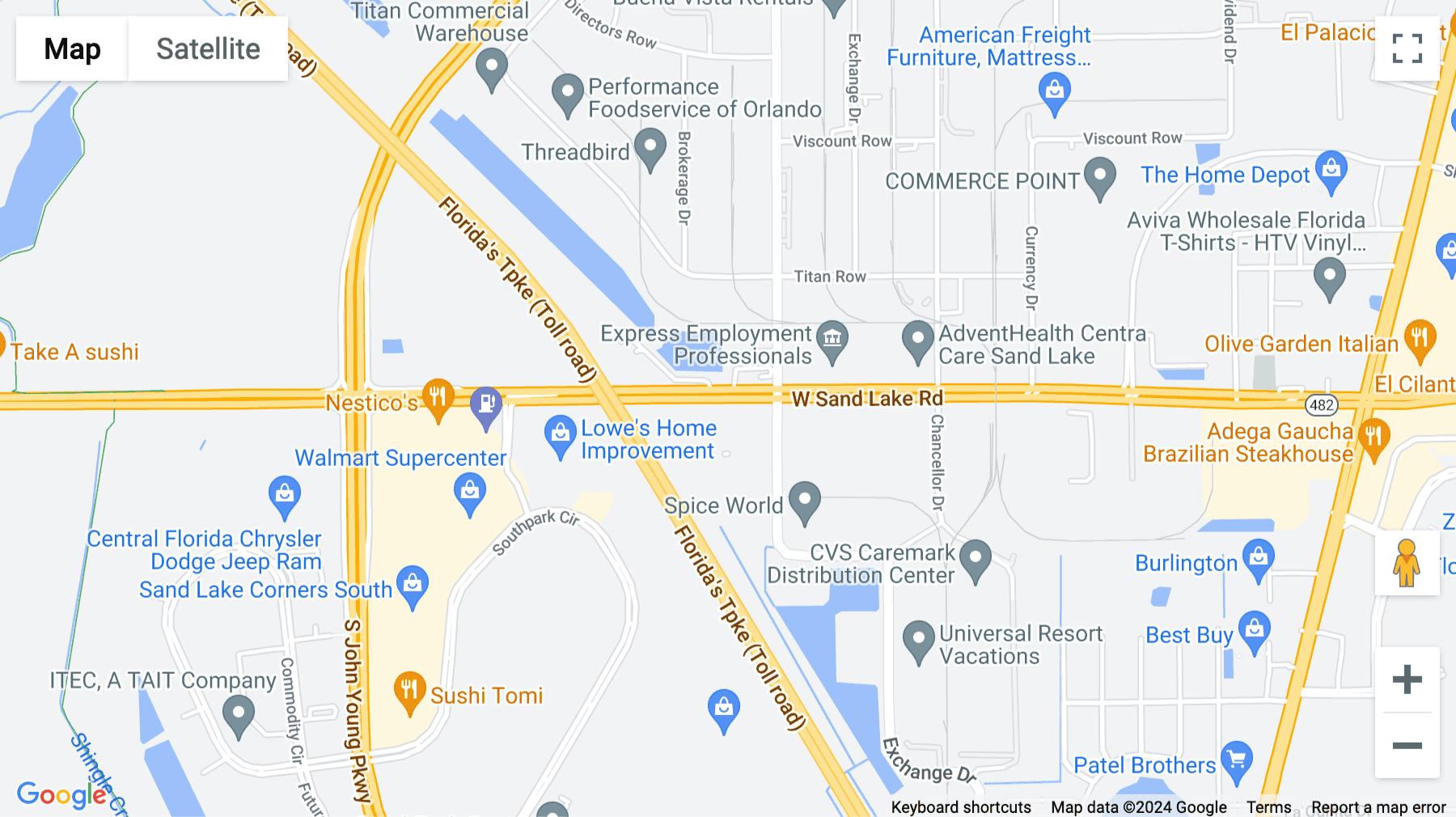 Click for interative map of 7380 Sand Lake Road, Suite 500, Sand Lake Centre, Orlando, Florida, Orlando