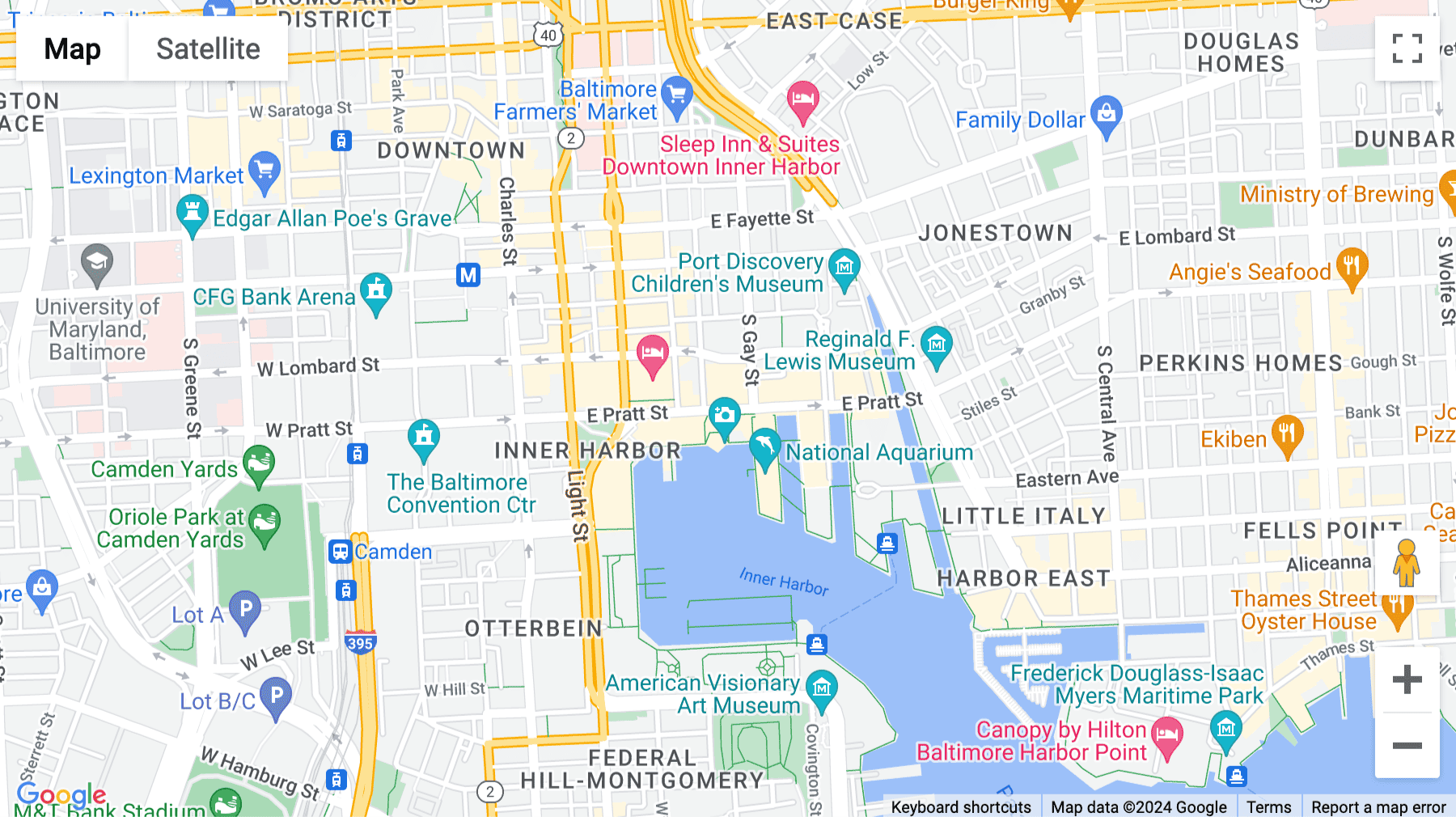 Click for interative map of Inner Harbour Centre, Suite 800, 400 East Pratt Street, Baltimore, Maryland, USA, Baltimore