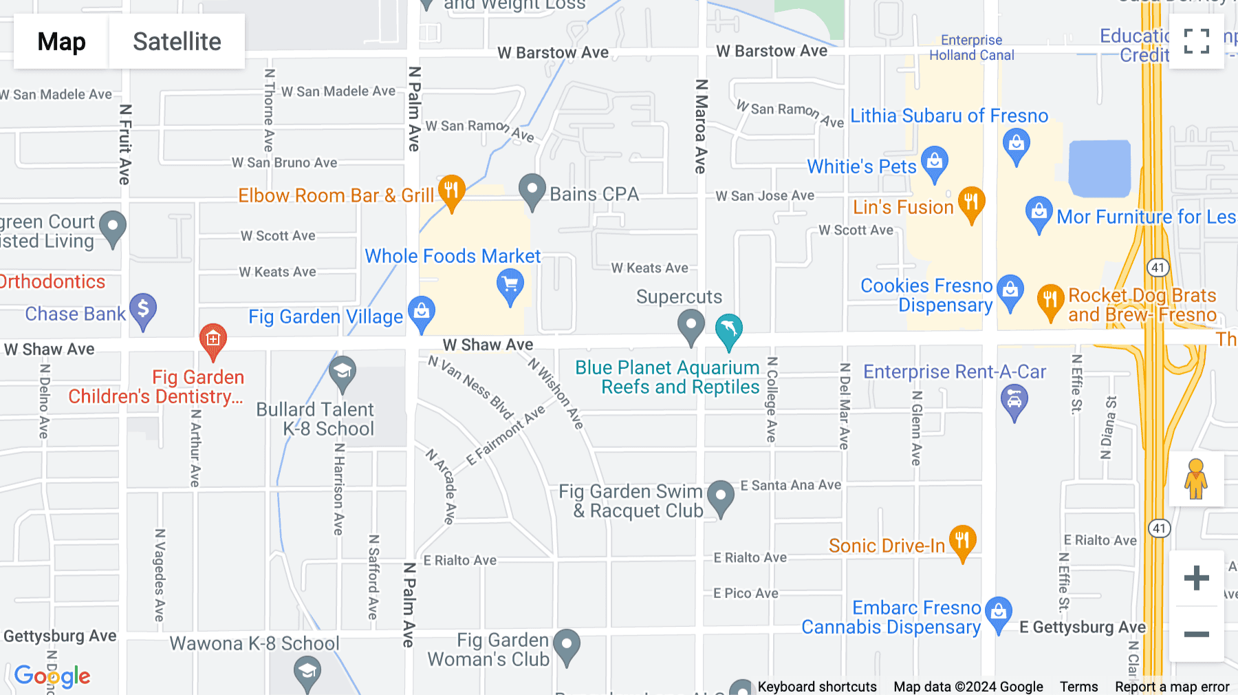 Click for interative map of 516 West Shaw Avenue, Suite 200, Fresno Centre, Fresno, California, USA, Fresno