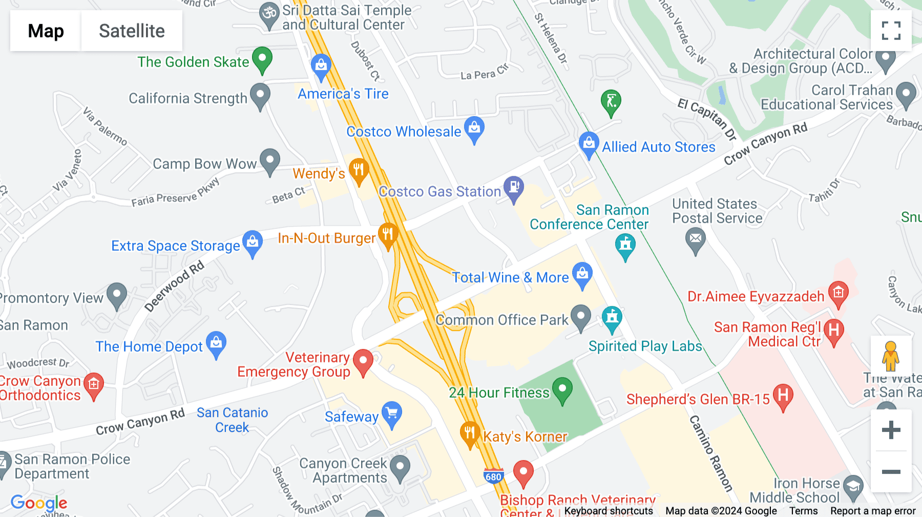 Click for interative map of 2010 Crow Canyon Place, Suite 100, Crow Canyon Centre, San Ramon, California, USA, San Ramon