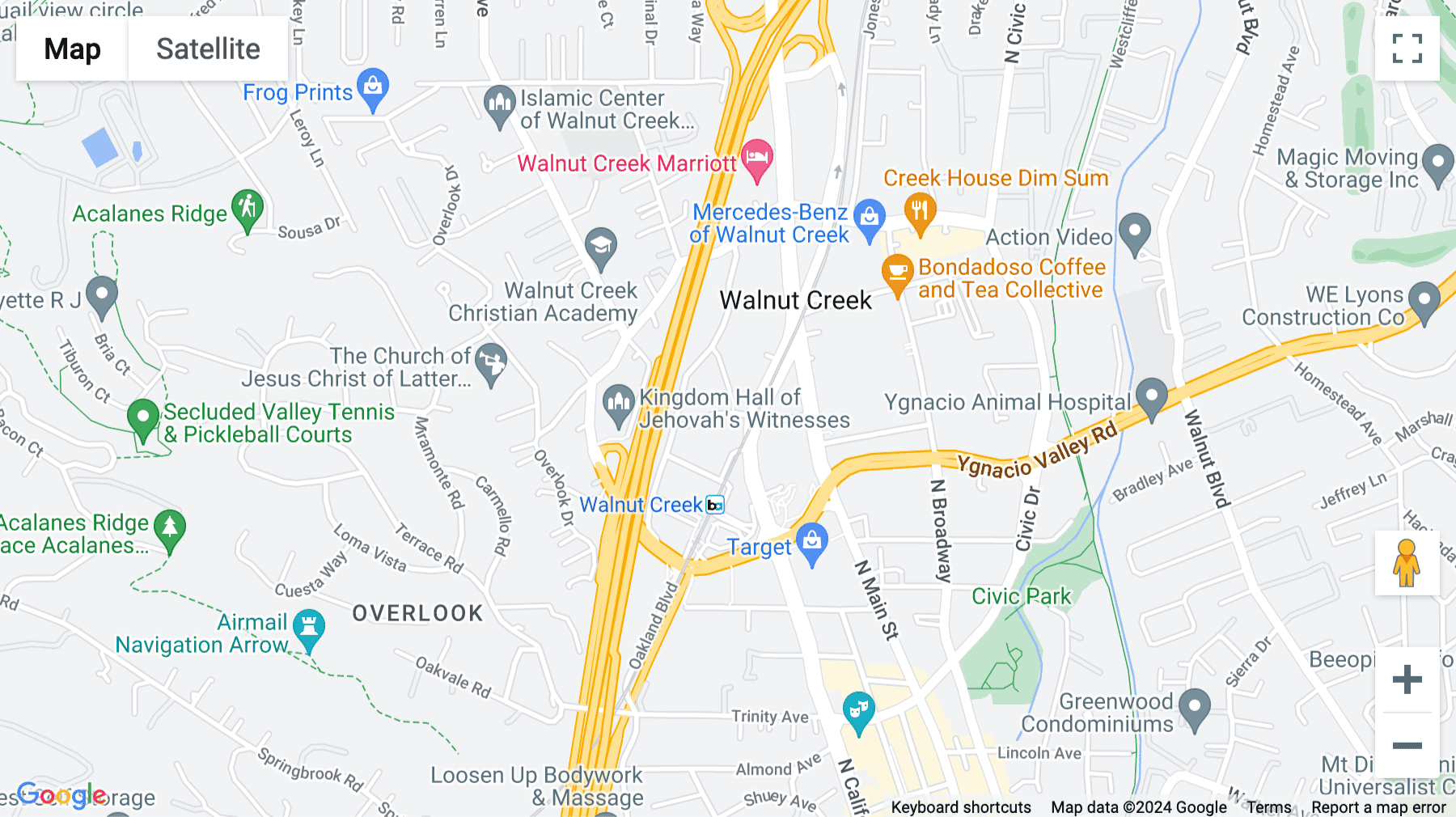 Click for interative map of 2121 North California Boulevard, Suite 290, Downtown Walnut Creek Center, Walnut Creek