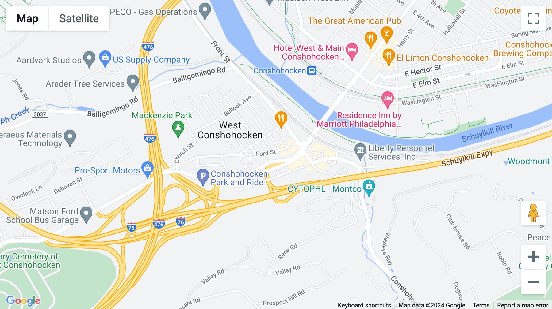 Click for interative map of 200 Barr Harbor Drive, Four Tower Bridge, Suite 400, Tower Bridge Centre, West Conshohocken, West Conshohocken