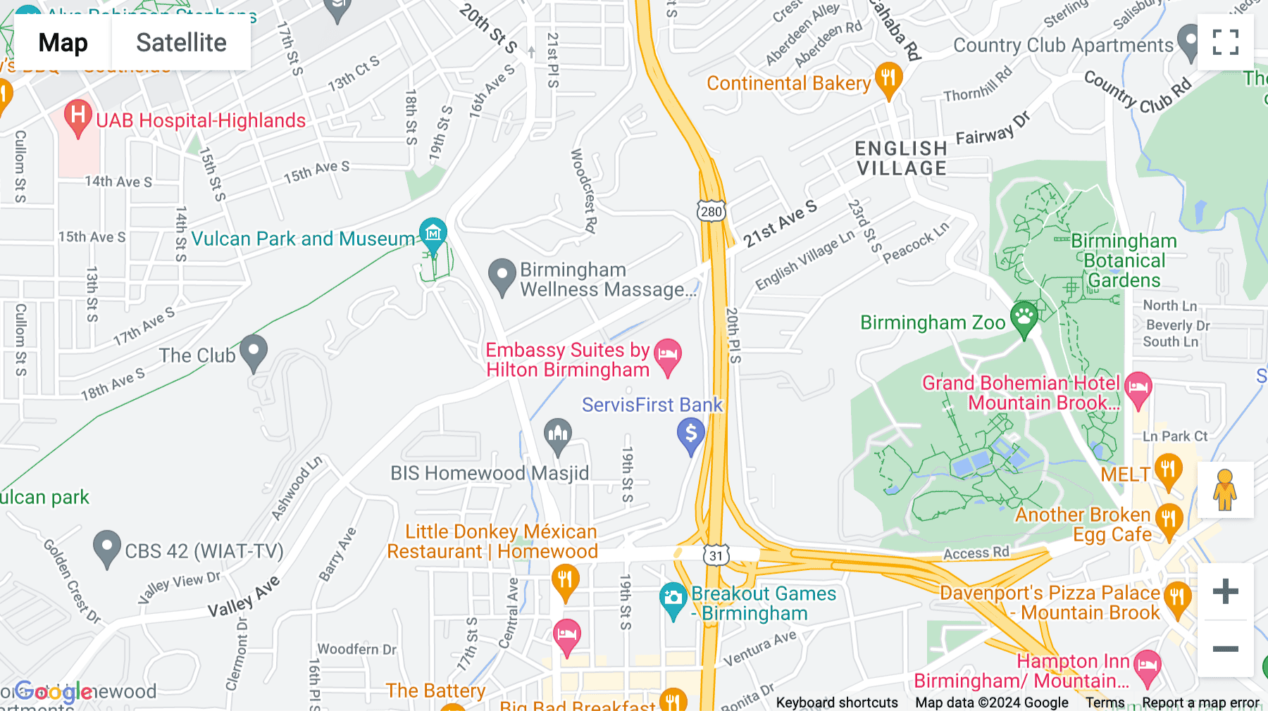 Click for interative map of 2100 SouthBridge Parkway, Suite 650, SouthBridge Center, Birmingham