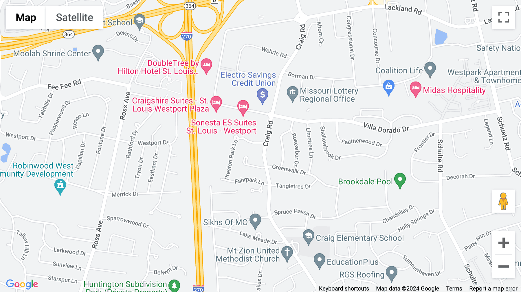 Click for interative map of 111 West Port Plaza, Suite 600, West Port Center, St Louis