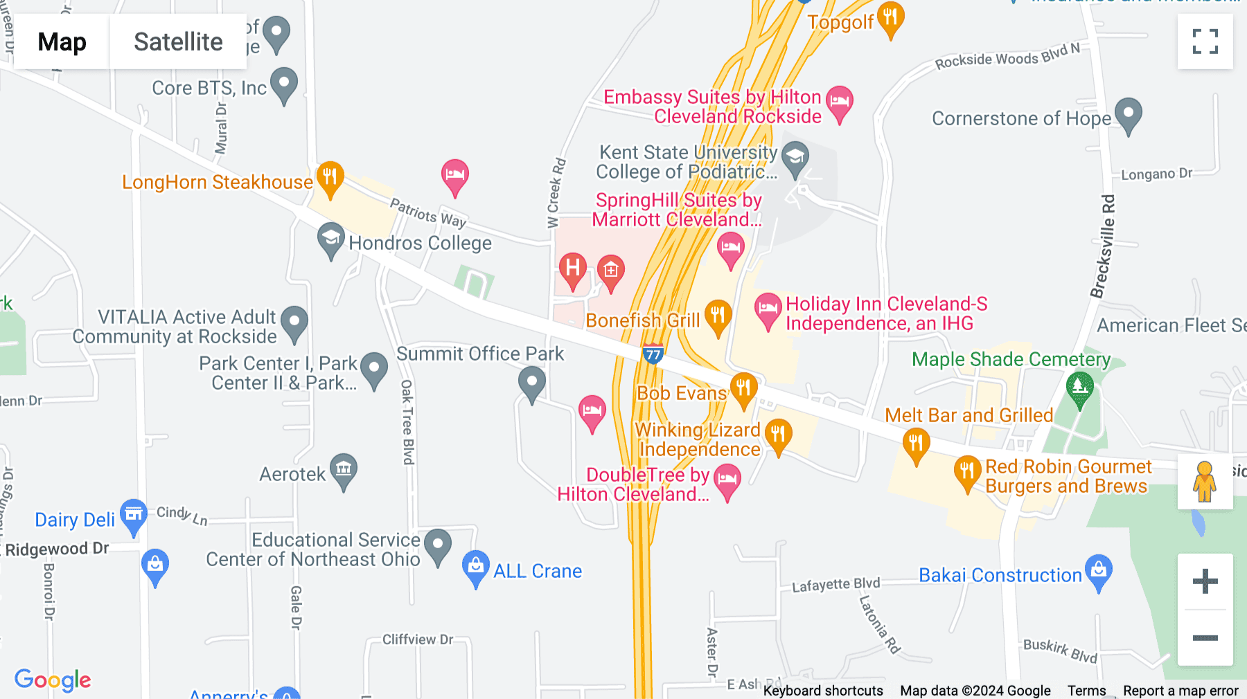 Click for interative map of 5005 Rockside Road, Suite 600, Crown Centre, Independence, Ohio, USA, Independence