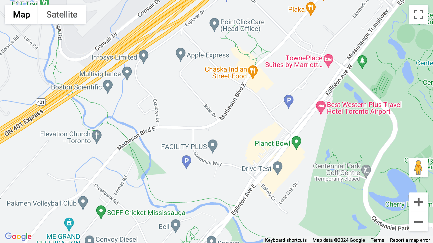 Click for interative map of 8th Floor, Airport Corporate Centre,2425 Matheson Boulevard East, Mississauga