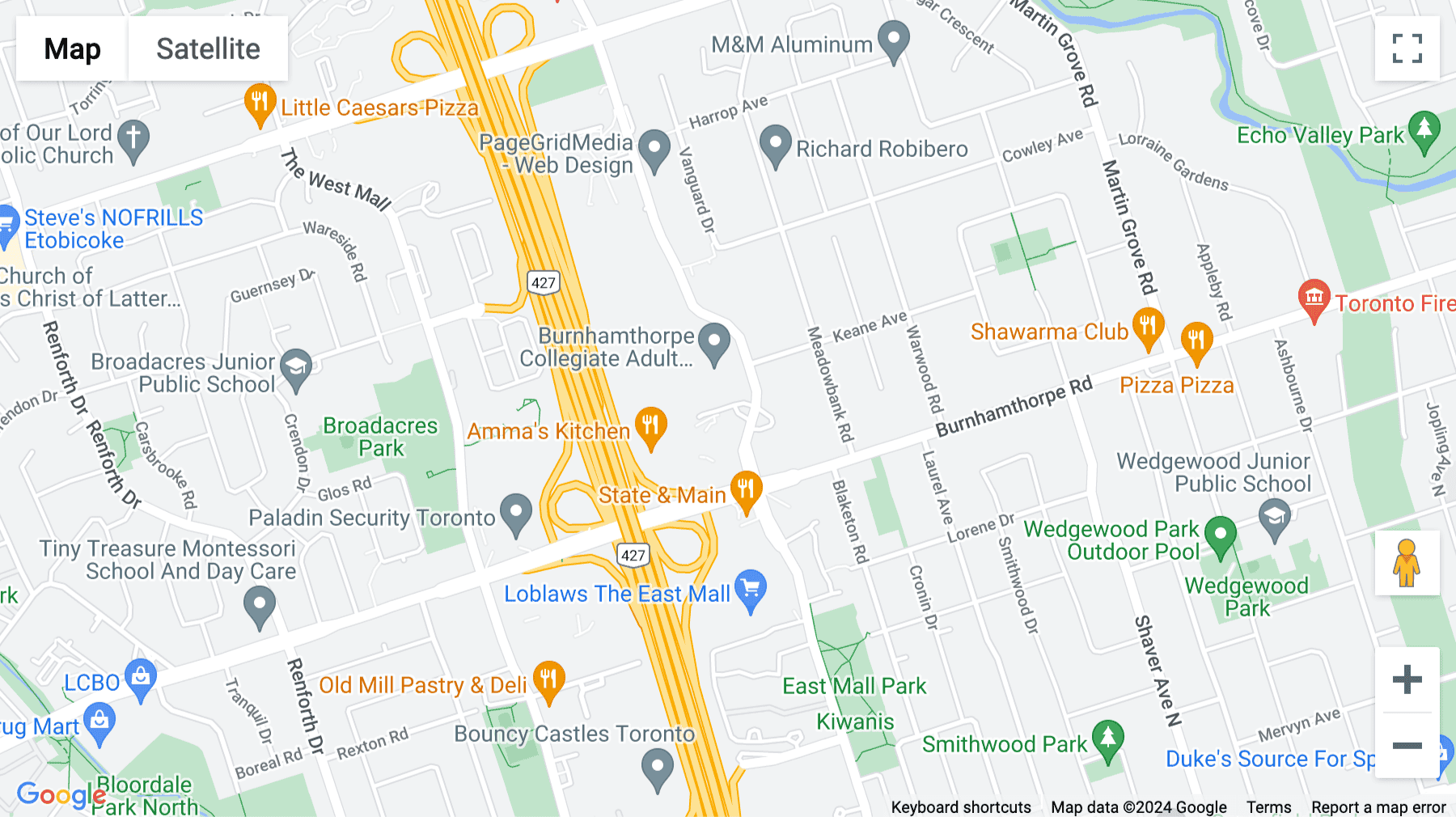 Click for interative map of 10 Four Seasons Place, Toronto
