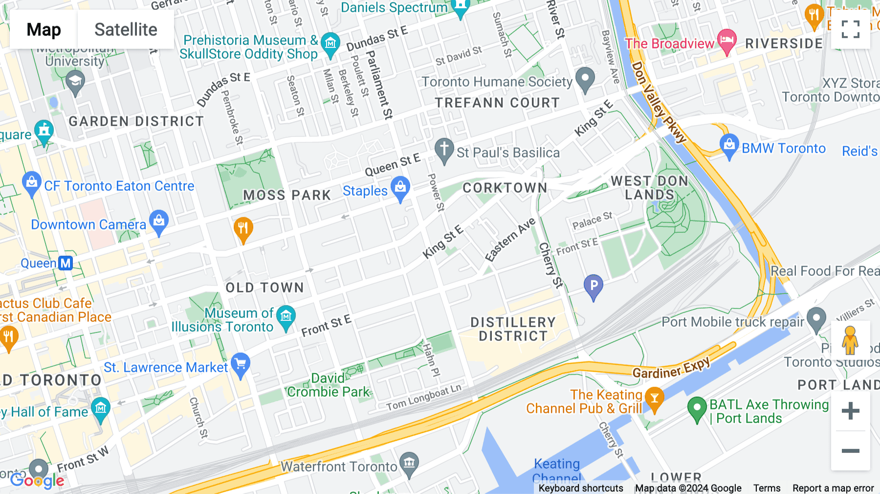 Click for interative map of 340 King Street East,  Suite 100, Toronto