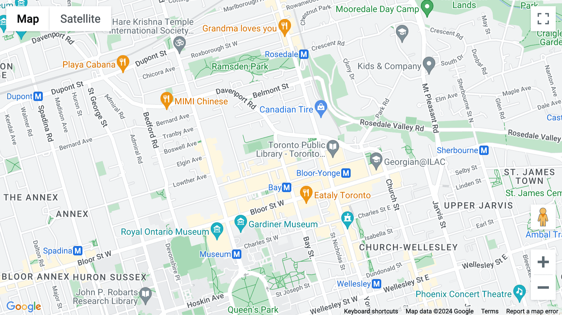 Click for interative map of 1235 Bay Street, Suite 400 & 1000, Yorkville Village, Toronto