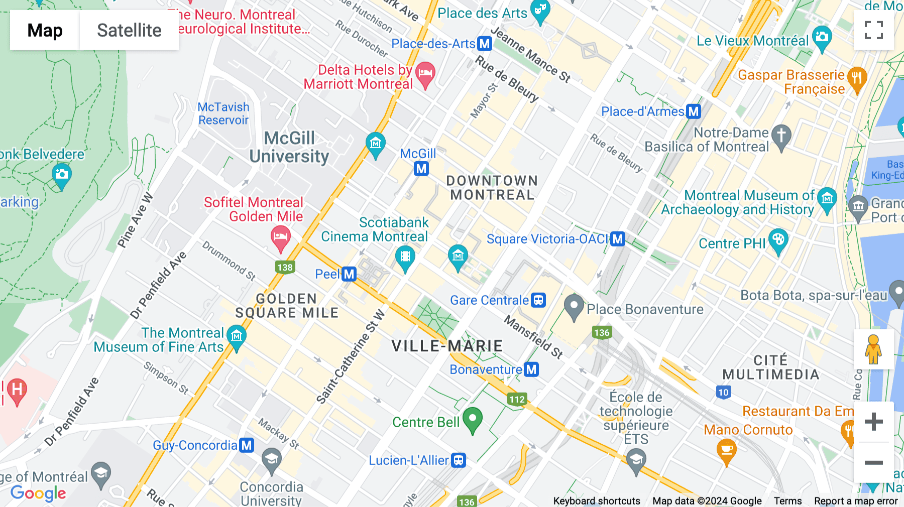 Click for interative map of 1200 McGill College Avenue, Suite 1100, Montreal, Montreal