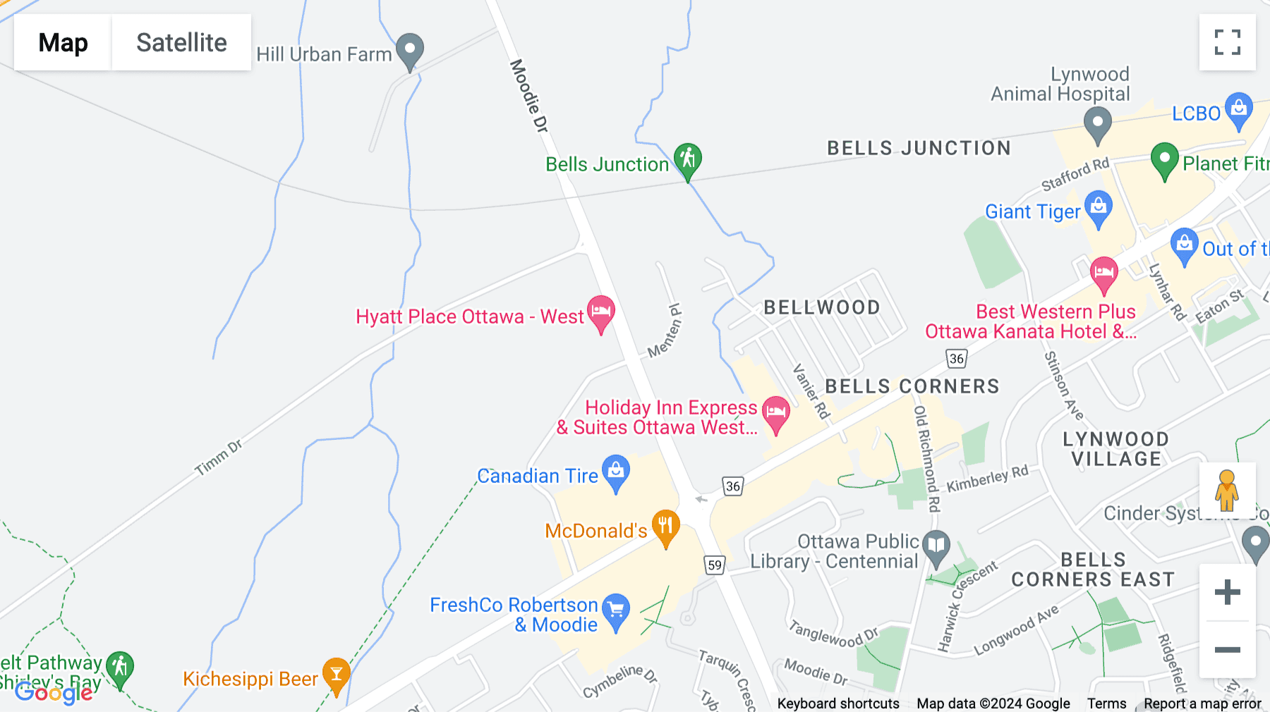 Click for interative map of 4th Floor Queensway Centre, 303 Moodie Drive, Bells Corners, Ottawa