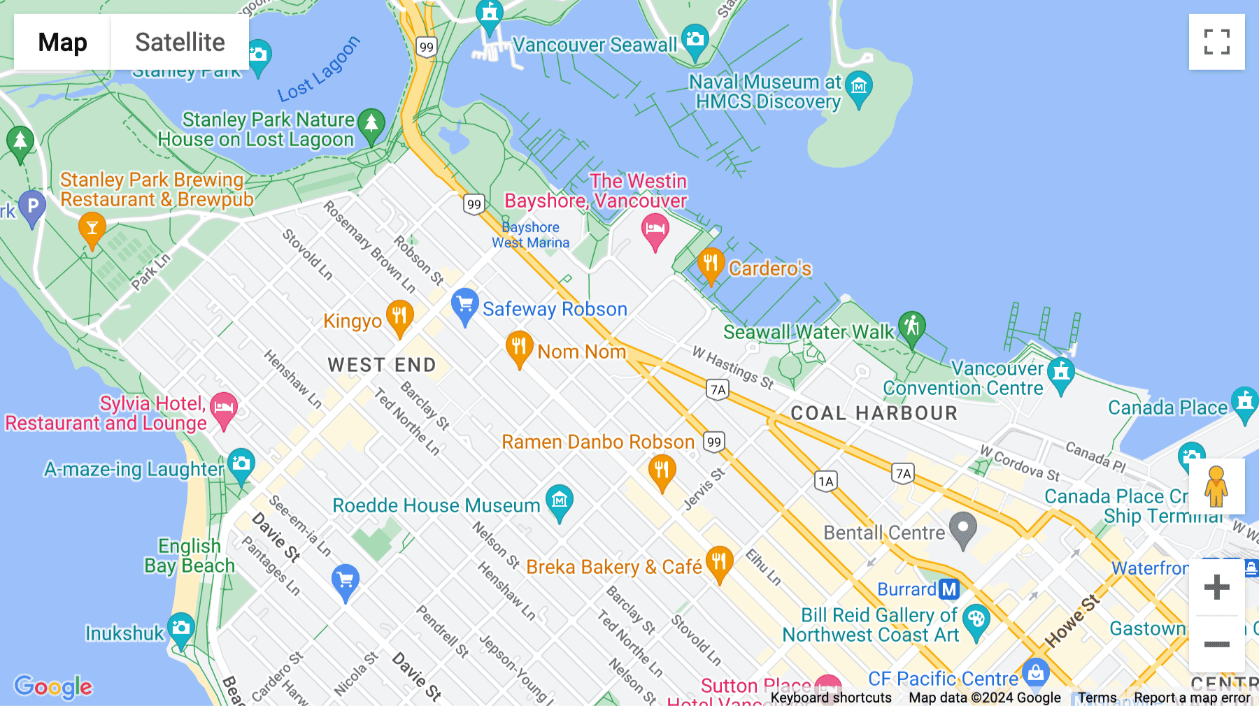 Click for interative map of 1500 West Georgia Street, Suite 1400, Vancouver, Vancouver