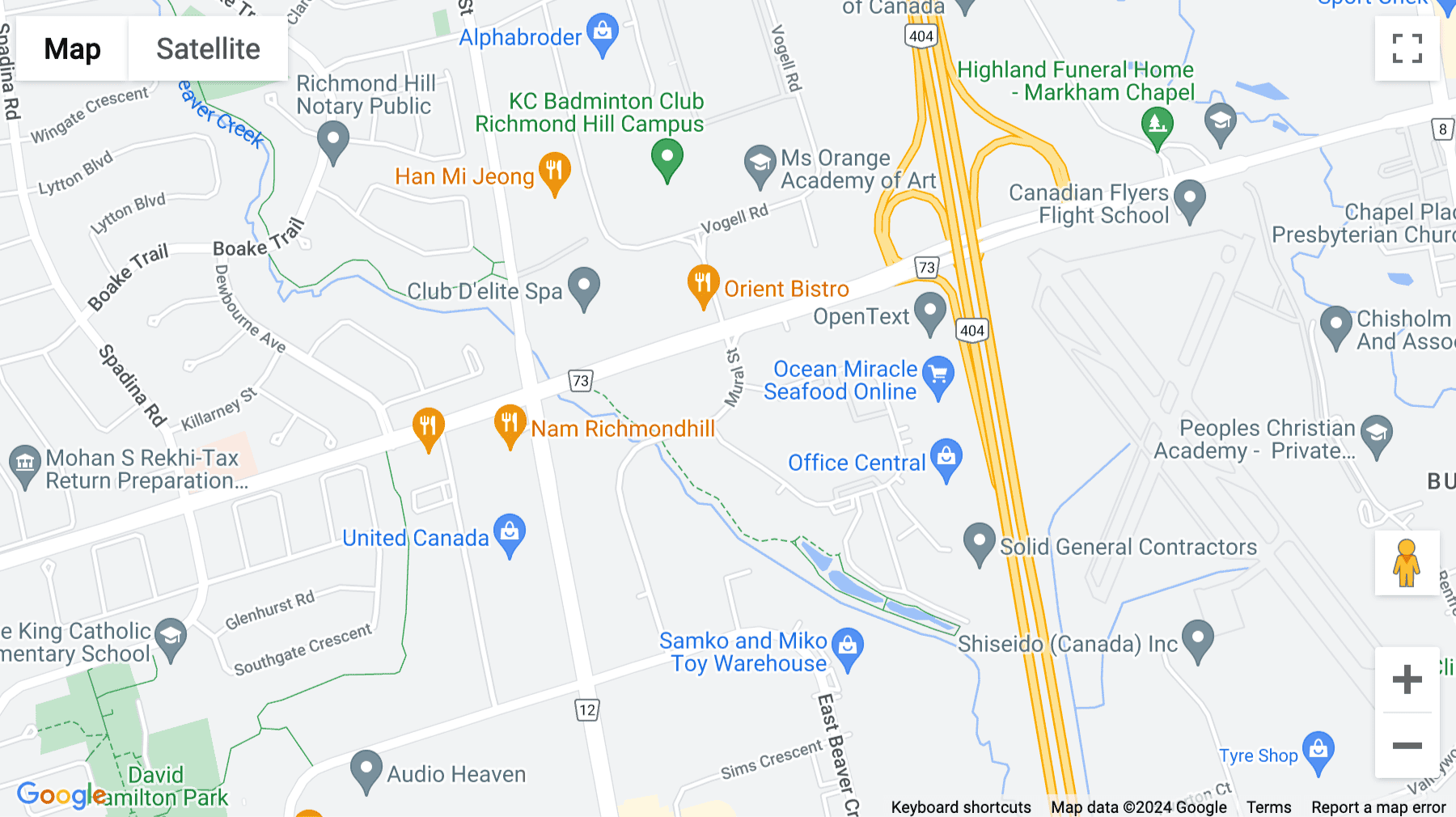 Click for interative map of 95 Mural Street, Suite 600, Richmond Hill, Markham